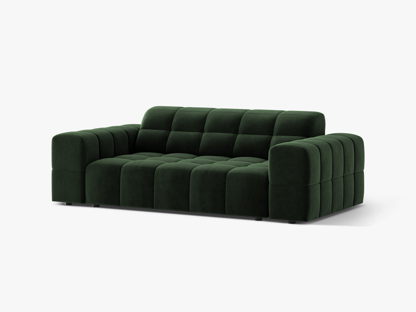 Micadoni Jennifer Sofa 2-Sitzer Samt Venus Flaschengrün