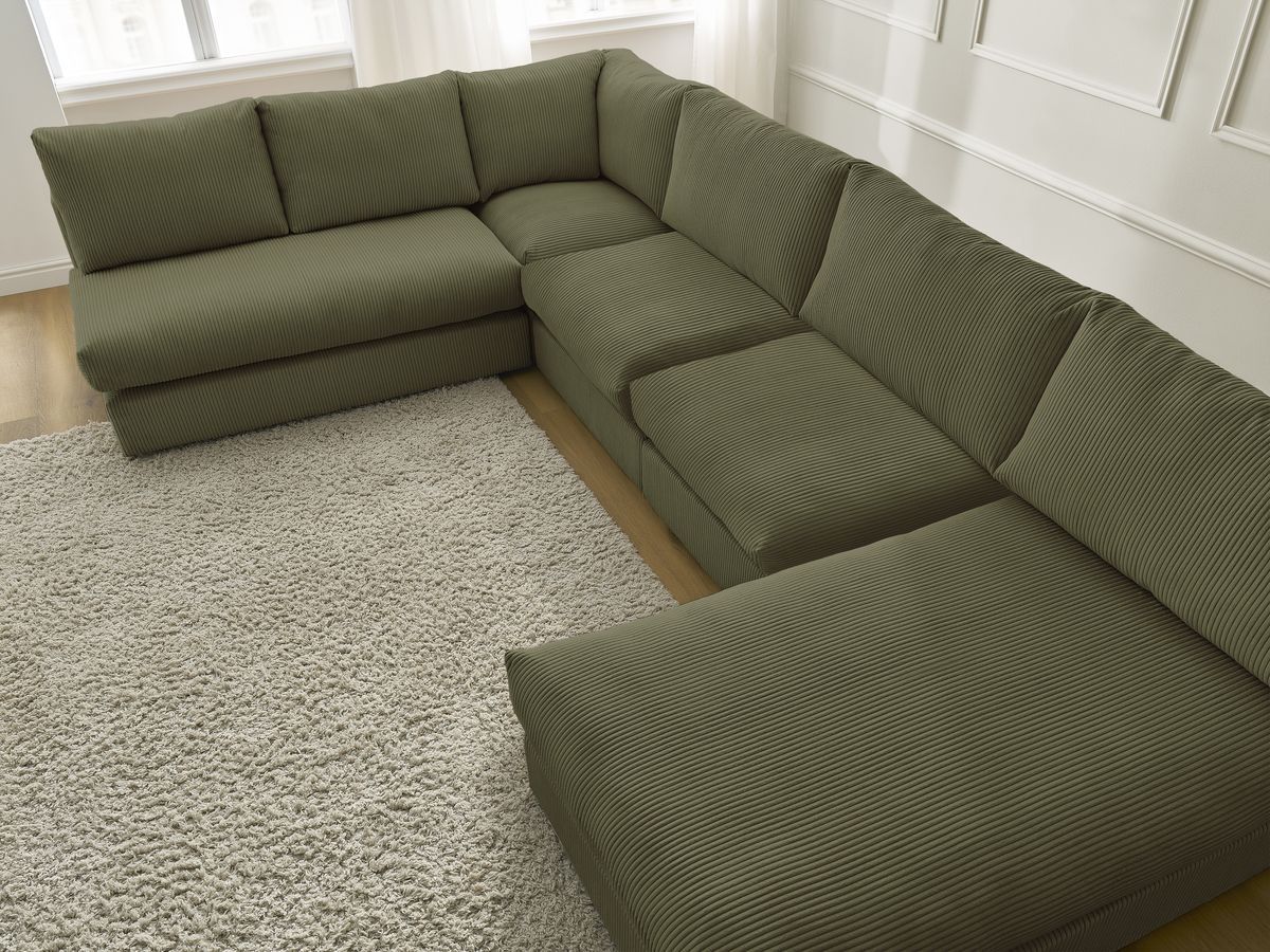 Bobochic Paris Ecksofa Cordsamt Grün