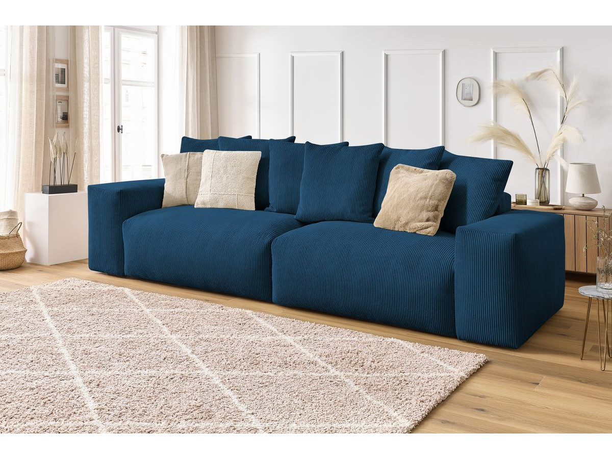 Bobochic Voltaire Sofa 4-Sitzer 320 × 124 cm Cordsamt Dunkelblau