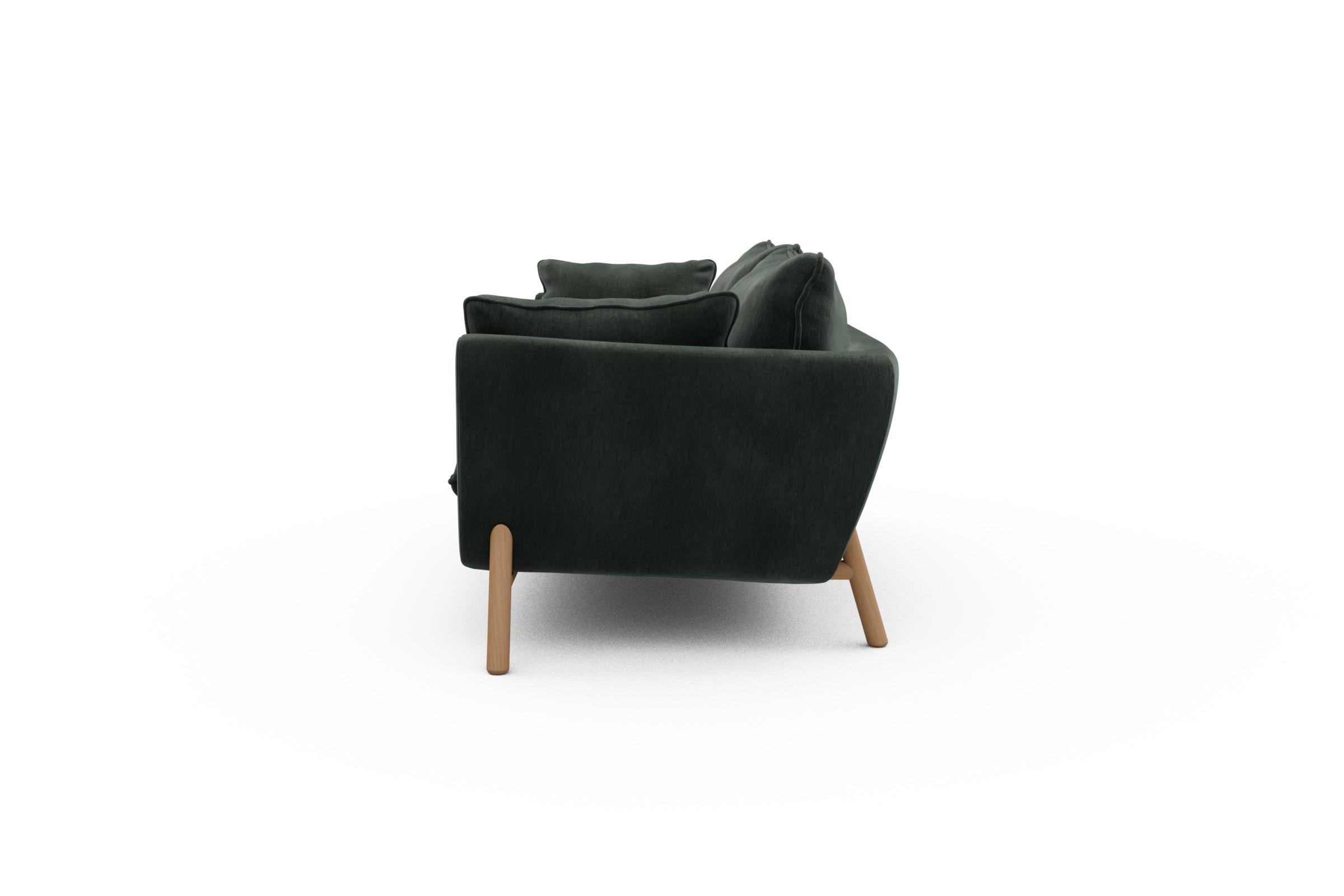 Sofa Emil PREMIUM 2-Sitzer Beinfarbe Eiche Natur Smooth-Laurel-Green
