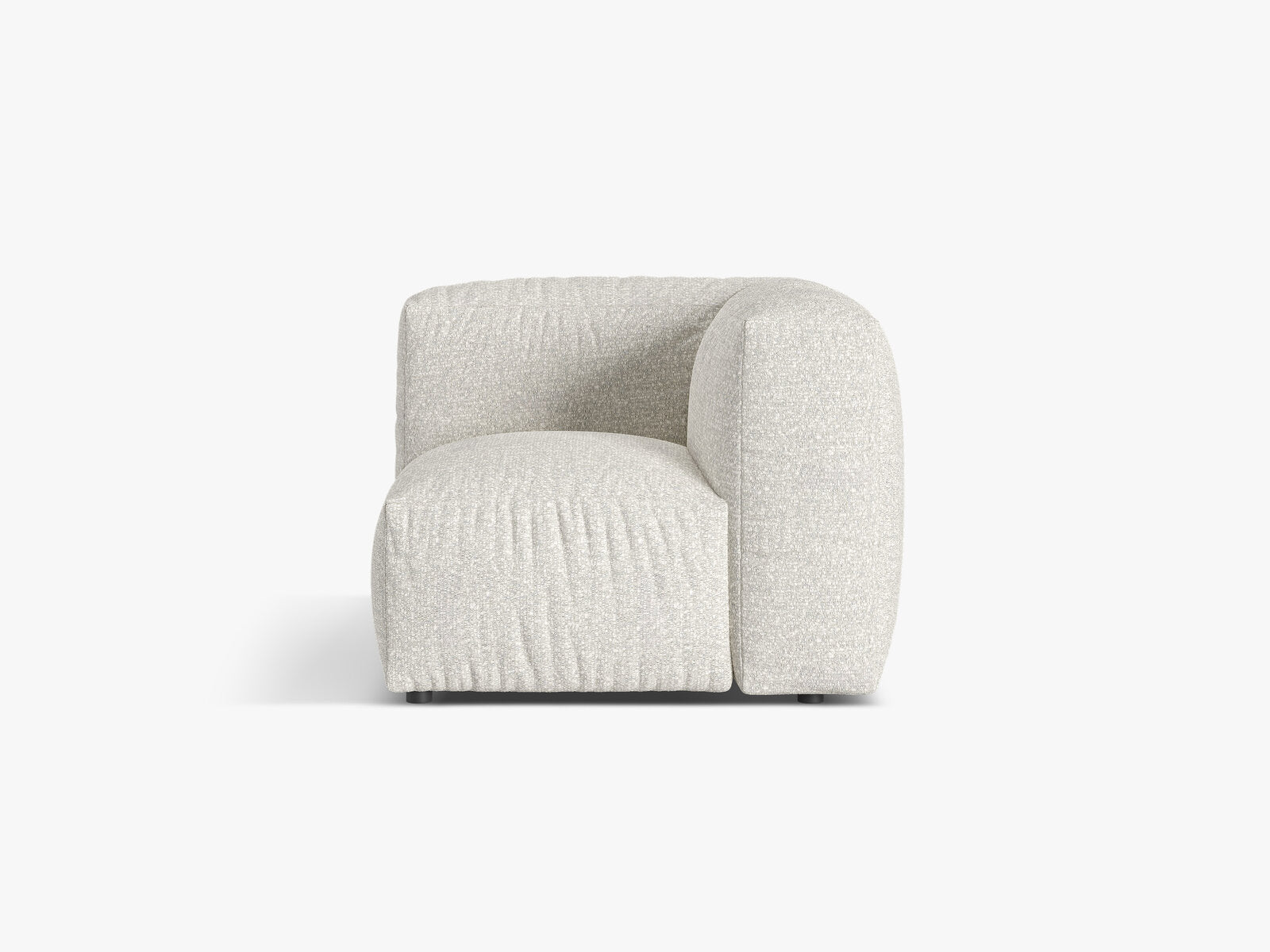 Micadoni Eckmodul Martina 1-Sitzer Klein Boucle Monet Grau Beige Melange