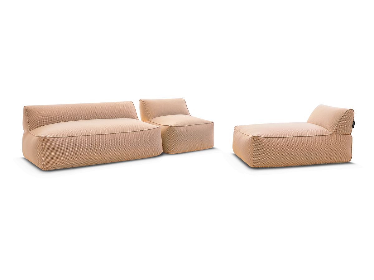 Bobochic Riviera Gartensofa 4-Sitzer Melange-Stoff Orange