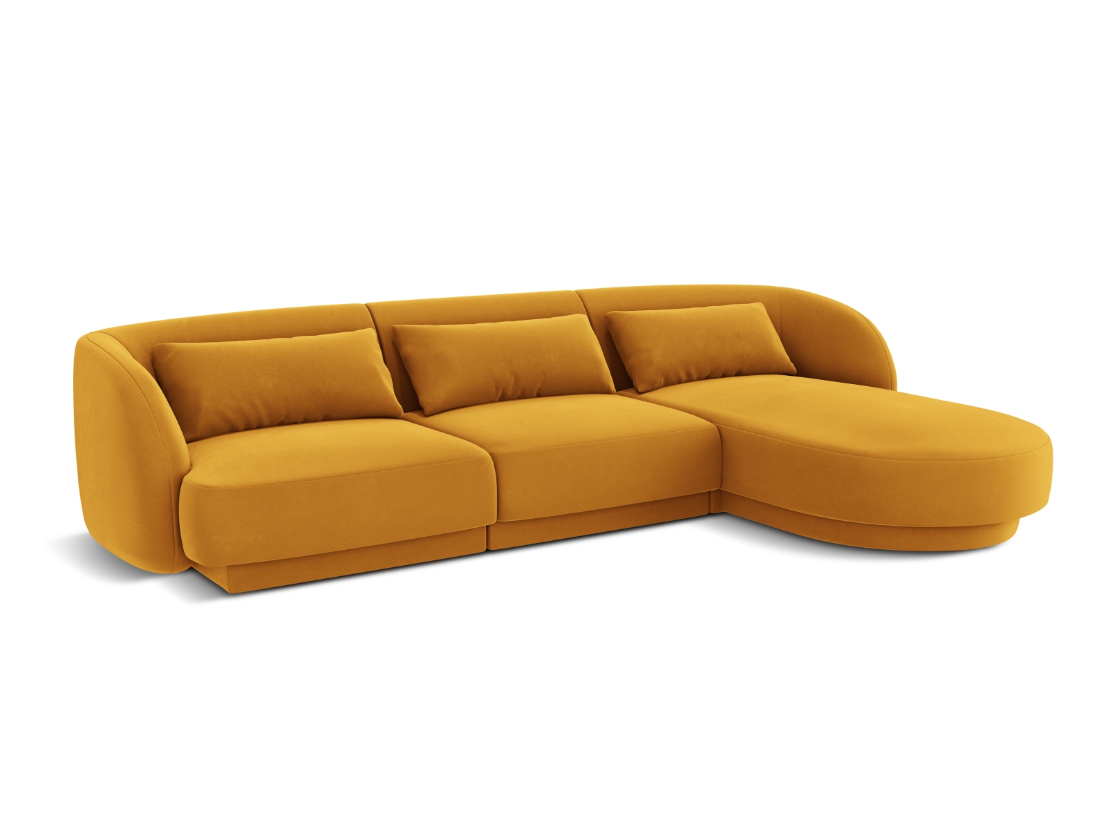 Cosmopolitan Design Ecksofa Tulum 4-Sitzer Samt Bluvel Gelb Rechts