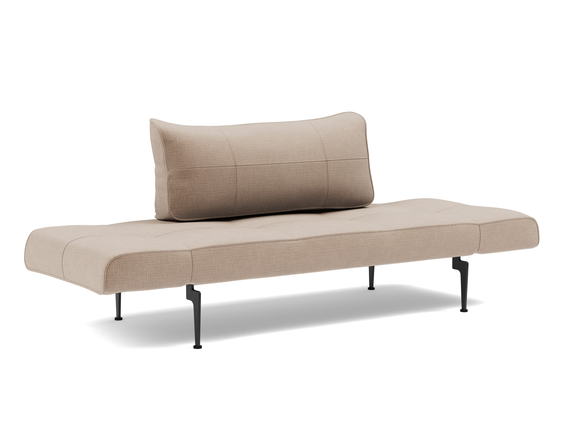 Tagesbett Zeal Chenille Esina 417-Mocha Beine Laser schwarz