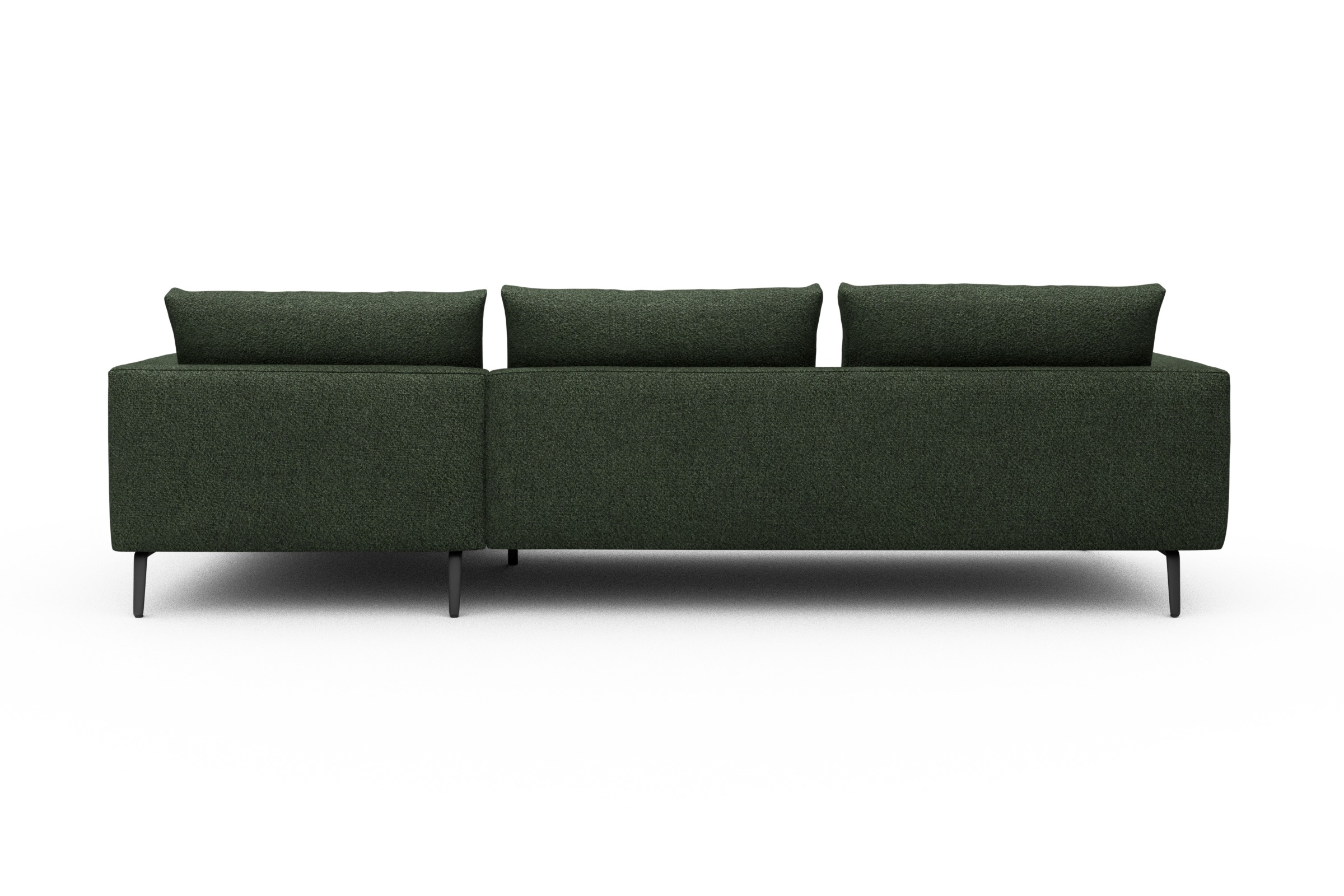 Ecksofa Karl Chaiselongue rechts mit 2,5-Sitzer Vanora-Deep-Green