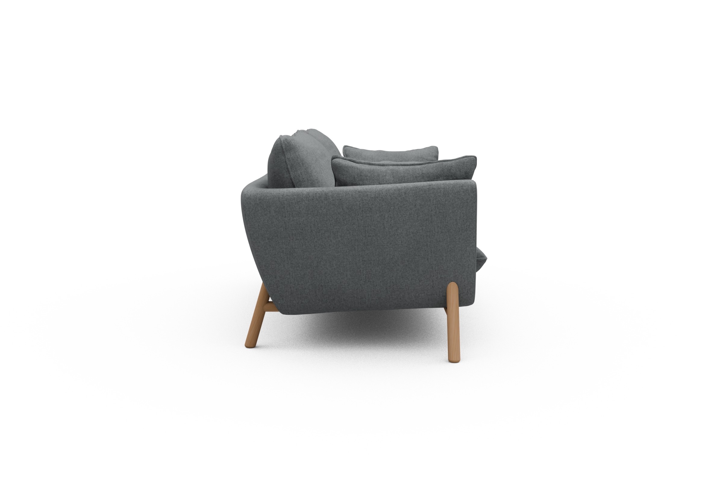 Sofa Emil 2-Sitzer Beinfarbe Eiche Natur Casone-Gravel-Grey