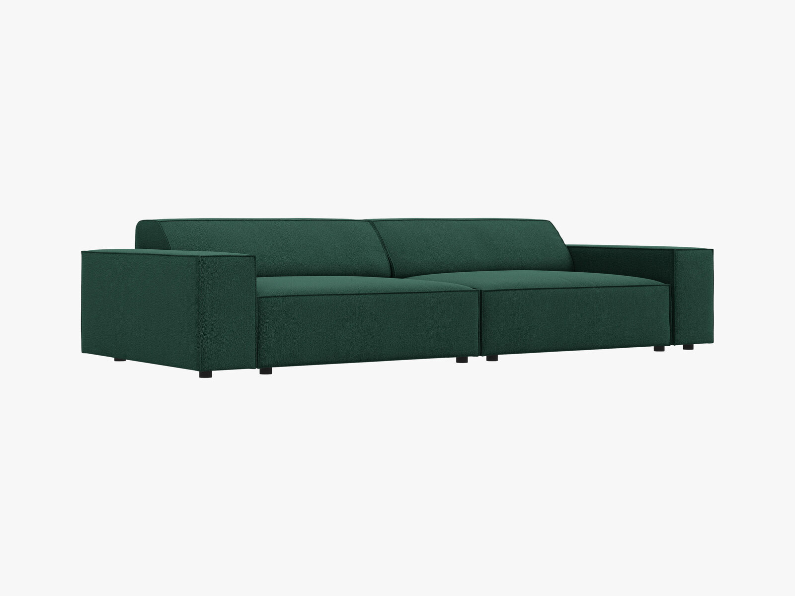 Micadoni Sofa Jodie 4-Sitzer Strukturierter Stoff Megan Grün
