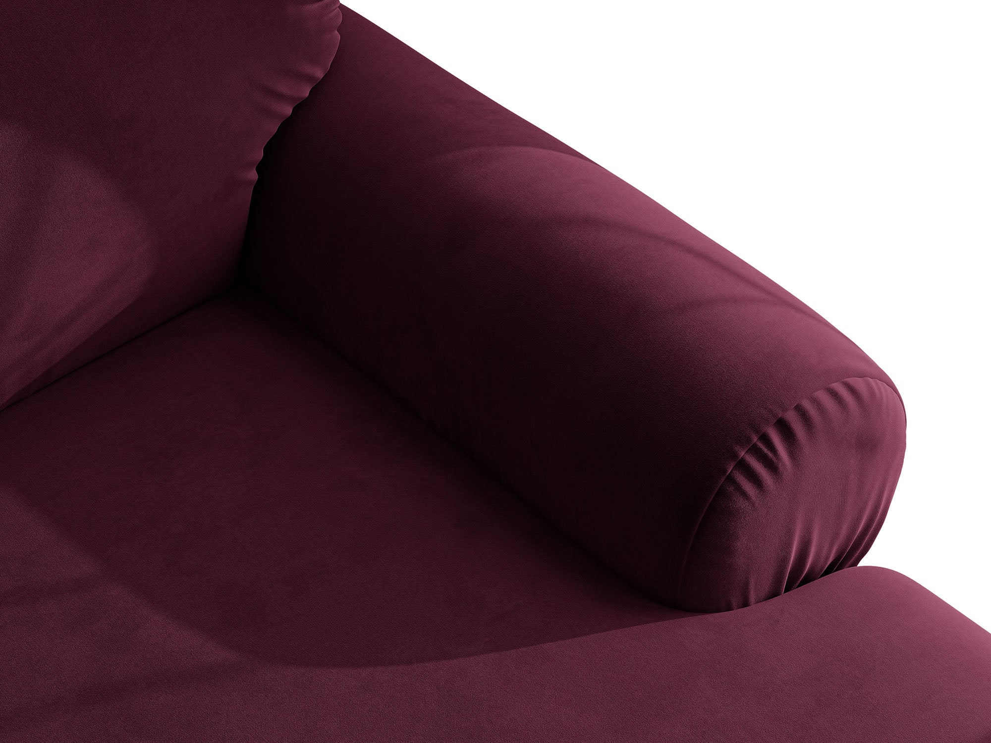 Micadoni Ophelia Symmetrisches Ecksofa Samt Venus Burgundfarben