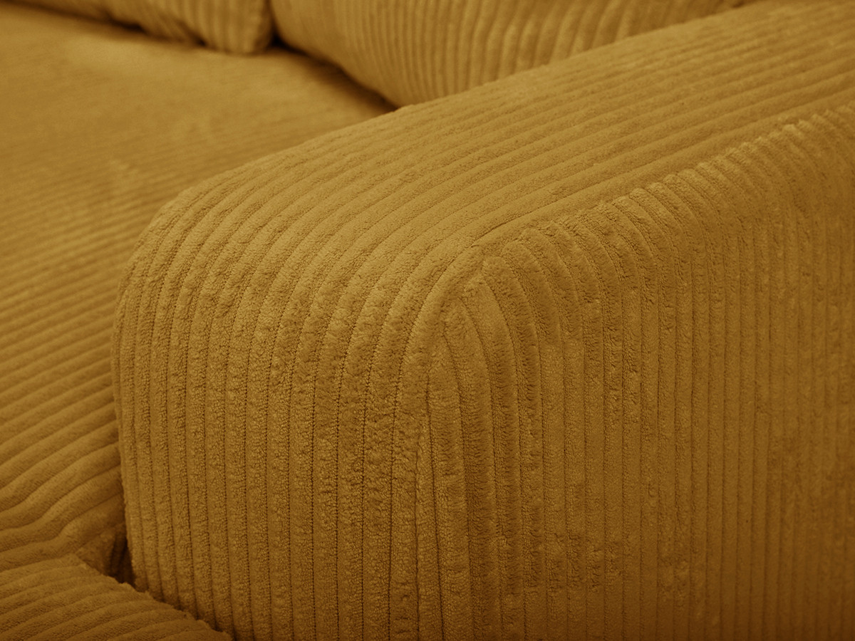 Bobochic Campi Ecksofa mit Schlaffunktion und Bettkasten Cordsamt Gelb Ecke links