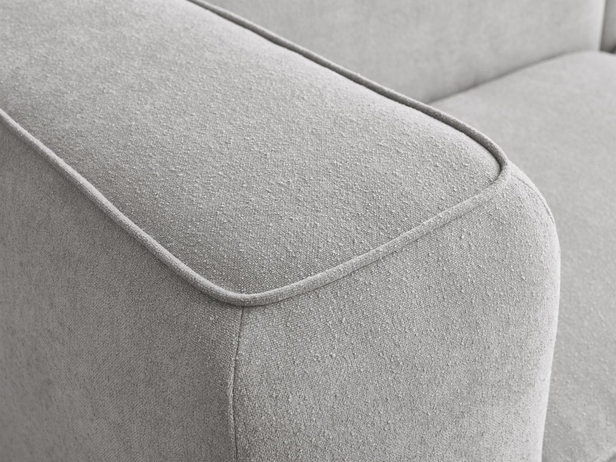Bobochic Zephyr Ecksofa 260 × 165 cm Strukturstoff Hellgrau Ecke rechts
