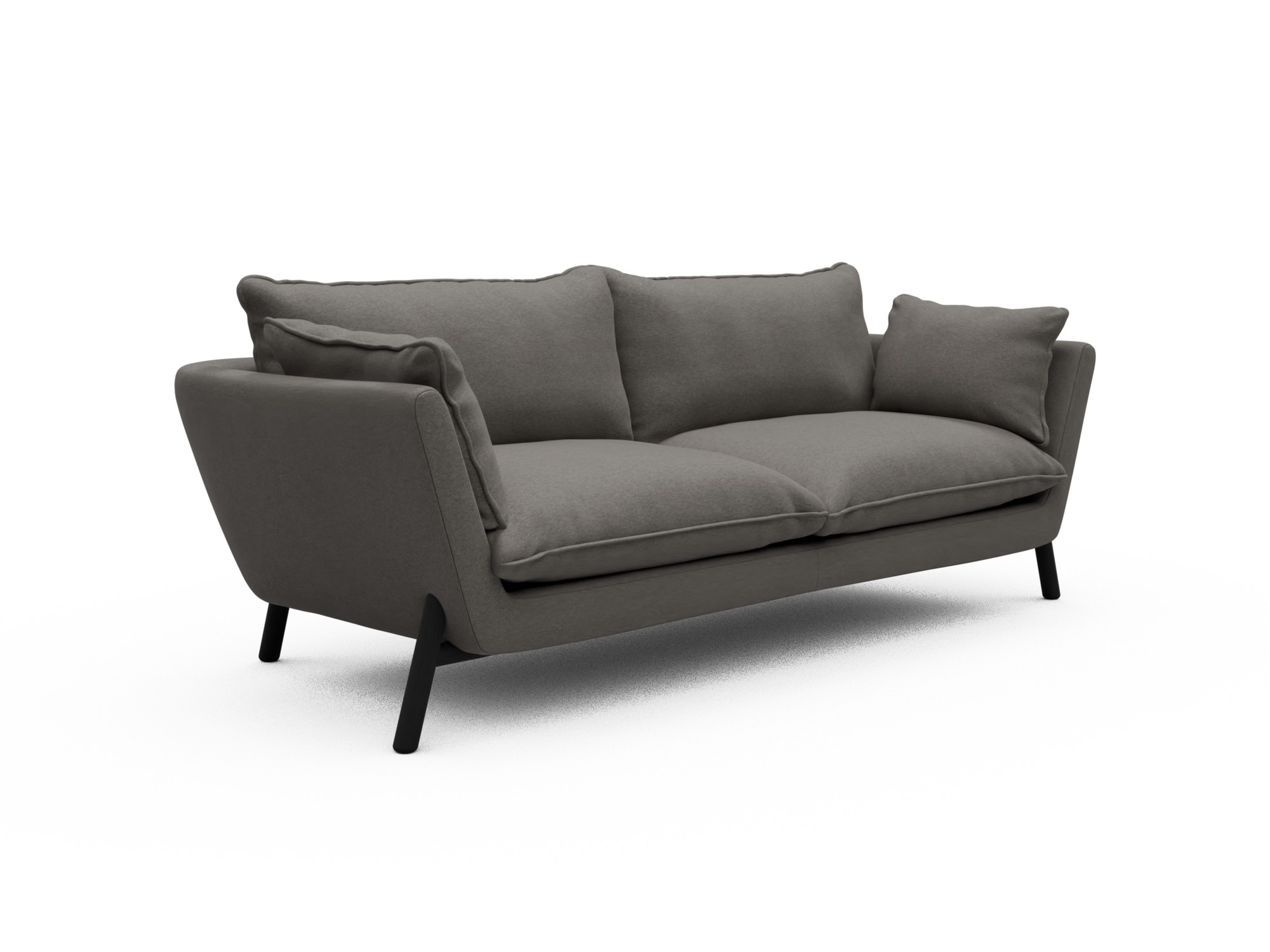 Skandi Home Sofa Emil Soft 3-Sitzer Beinfarbe Eiche Schwarz Satya-Taupe moebelfaktor
