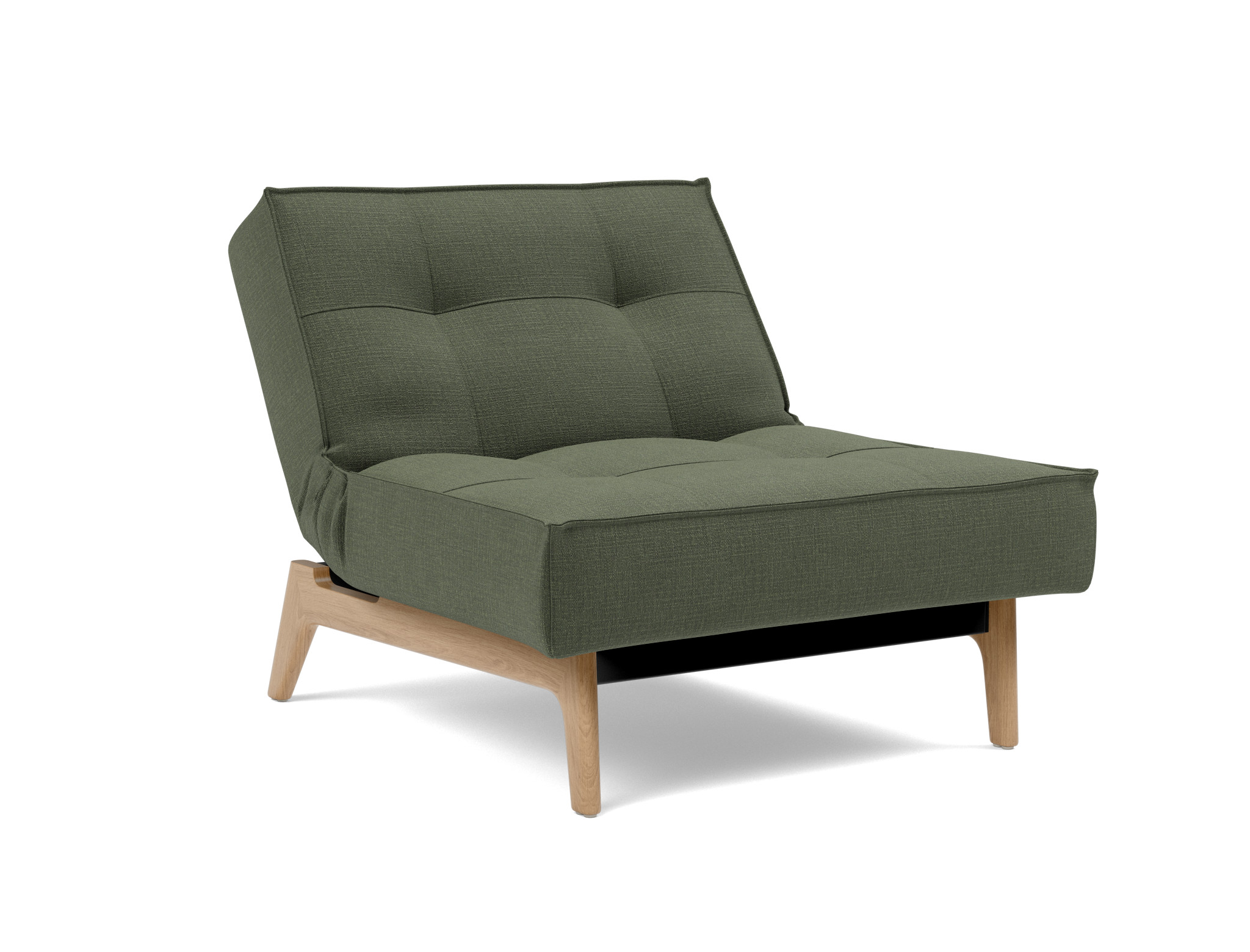 Sessel Splitback Chenille Esina 413-Olive-Green Beine Eiche