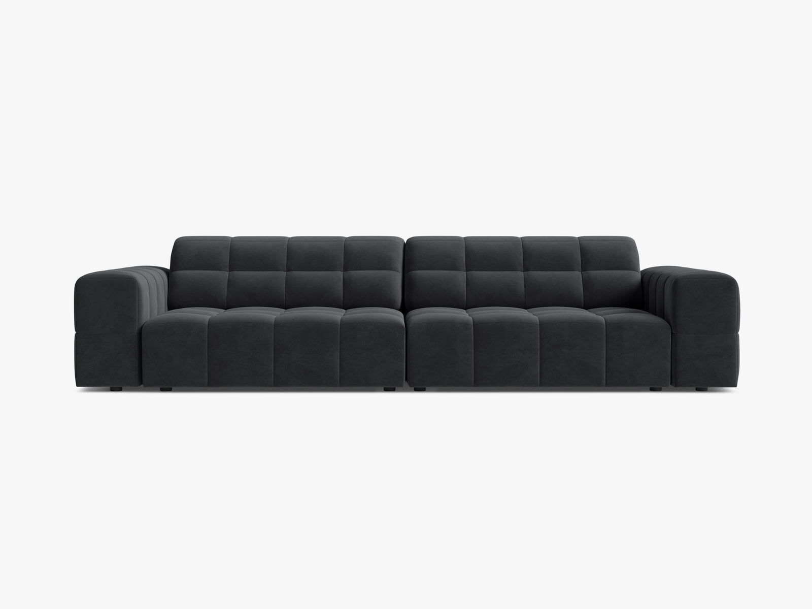 Micadoni Sofa Jennifer 4-Sitzer Samt Bluvel Grau