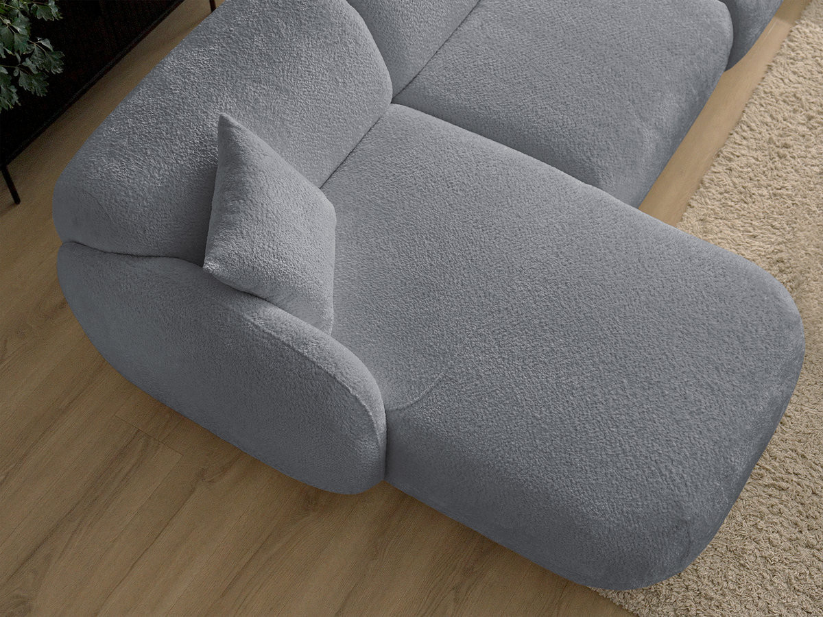 Bobochic Anda Wohnlandschaft mit Pouf 373 × 289 cm Chenille Grau Ecke rechts