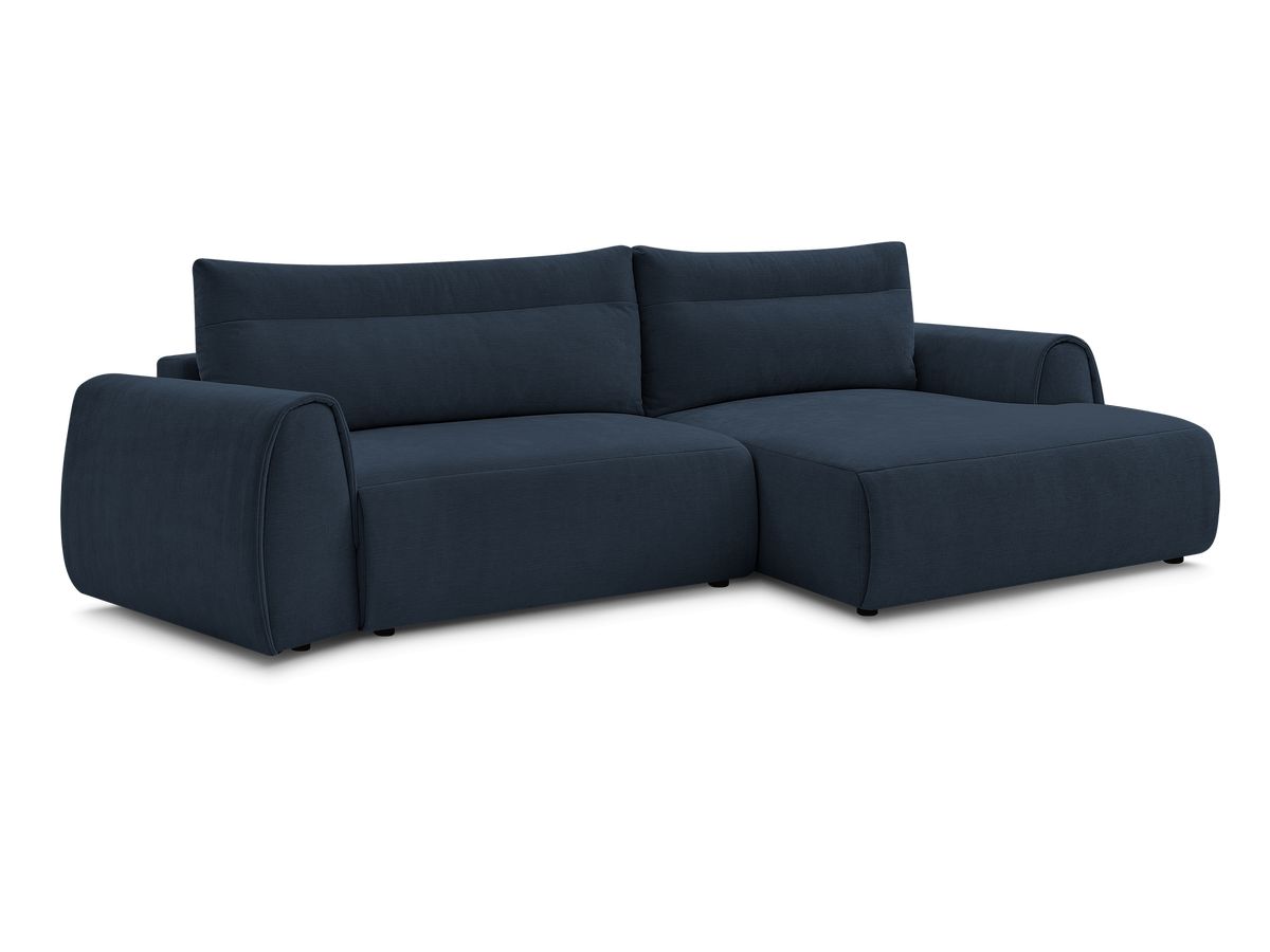 Bobochic Aden Ecksofa 293 × 152 cm Stoff Dunkelblau Ecke rechts