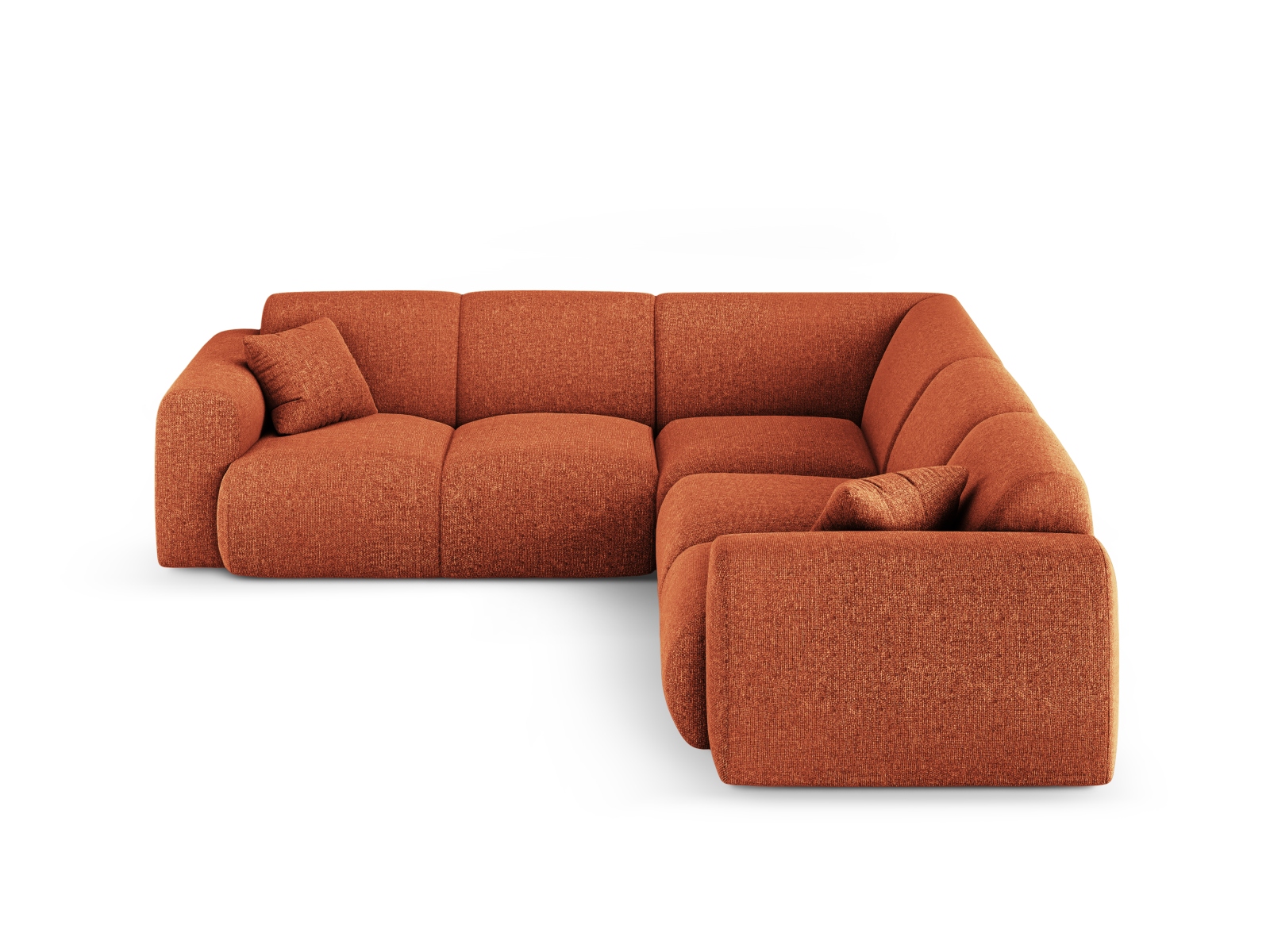 Cosmopolitan Design Symmetrisches Ecksofa Nolio 5-Sitzer Chenille Haga Terrakotta