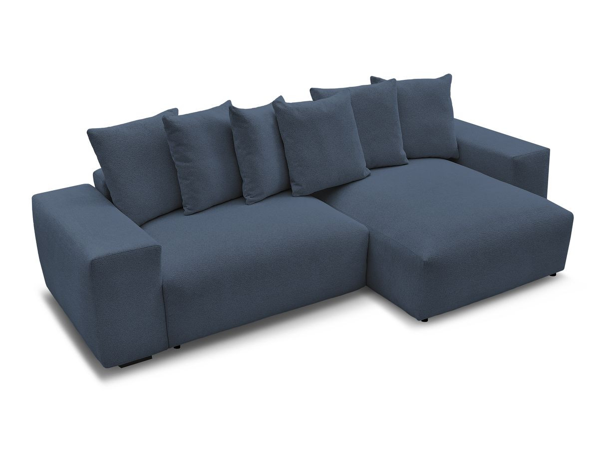 Bobochic Voltaire Ecksofa 310 × 174 cm Melange-Stoff Dunkelblau