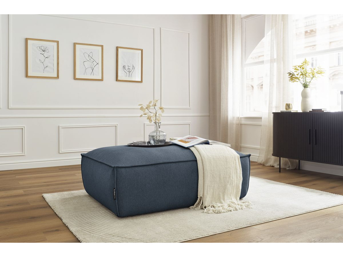 Bobochic Boheme Pouf Melange-Stoff Dunkelblau