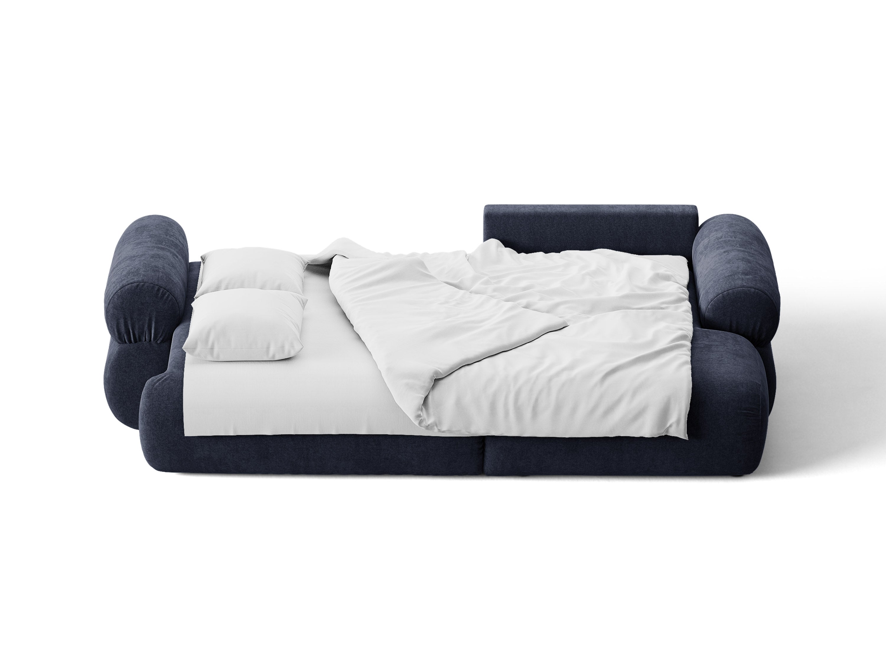 Micadoni Ophelia Ecksofa 4-Sitzer mit Schlaffunktion Strukturierter Stoff Liberty Marineblau Rechts