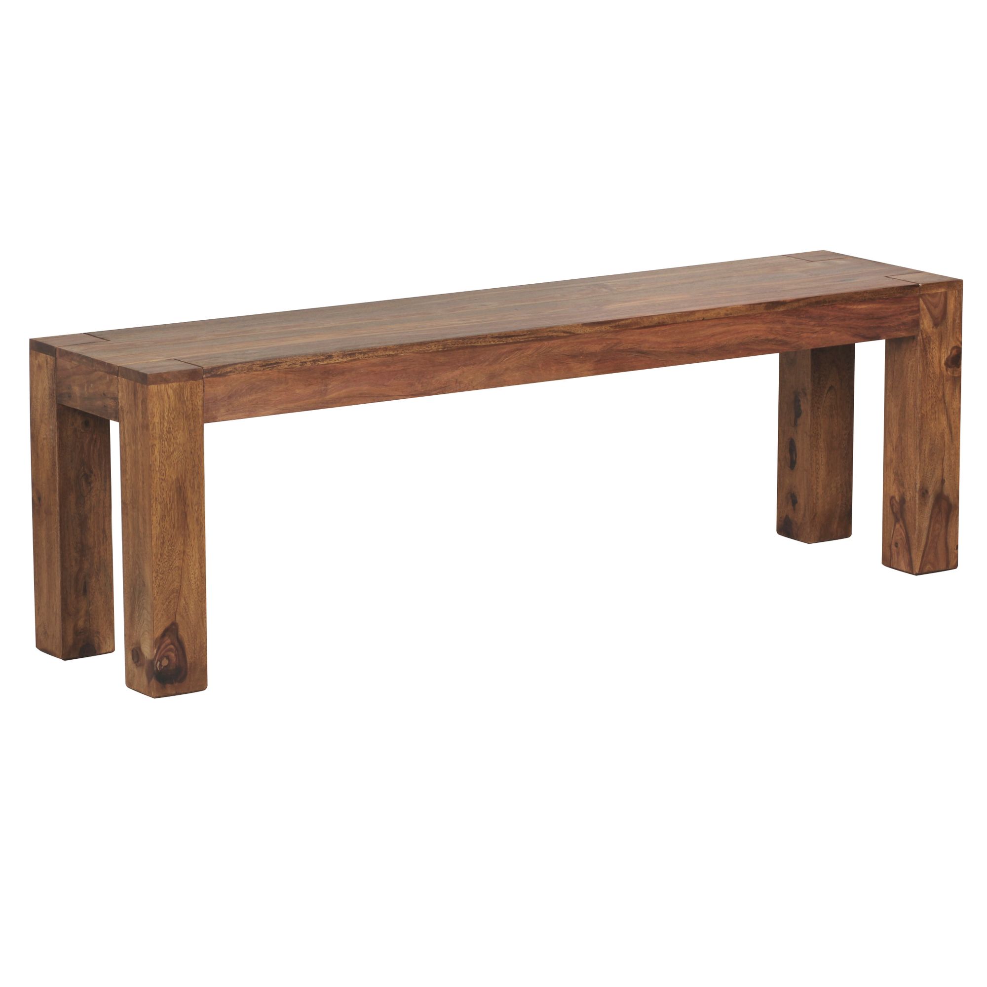 Sitzbank Aalvik Massivholz Dunkelbraun Breite 140 cm