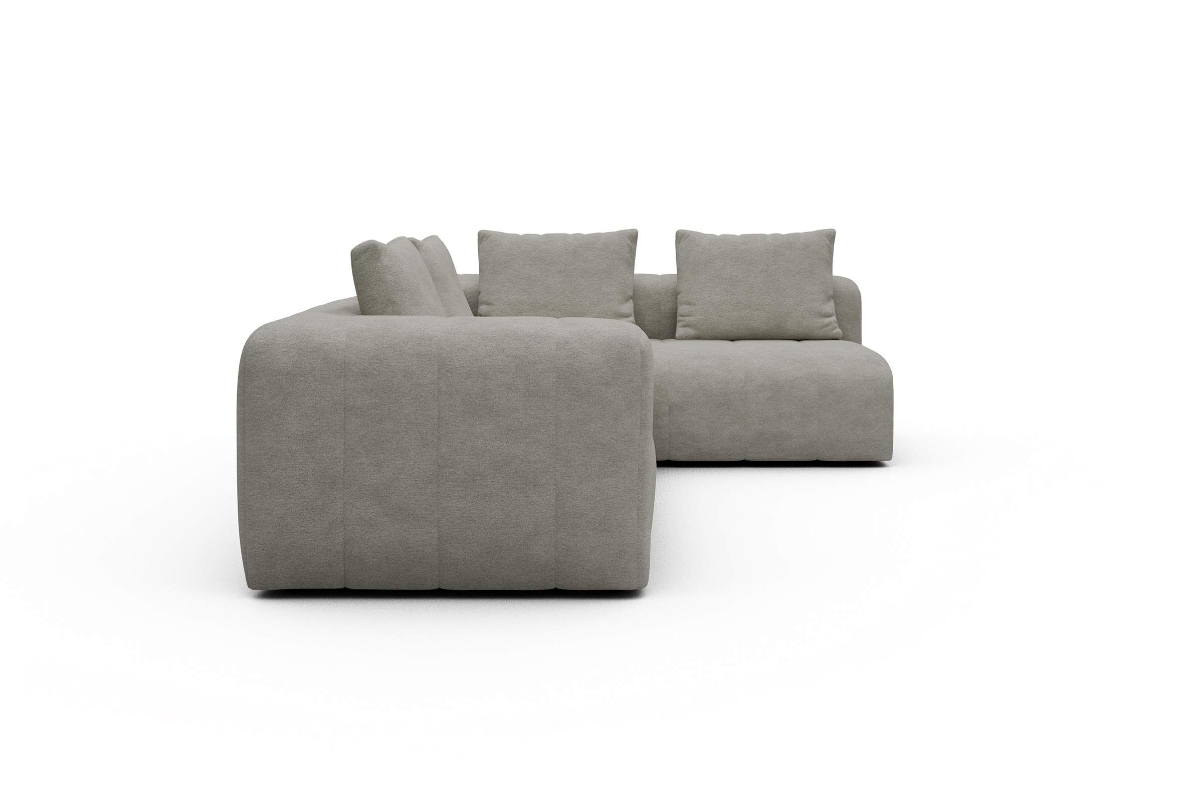 Ecksofa Hugo 2x 2,5-Sitzer Armlehne links Carreno-Moon-Stone-White