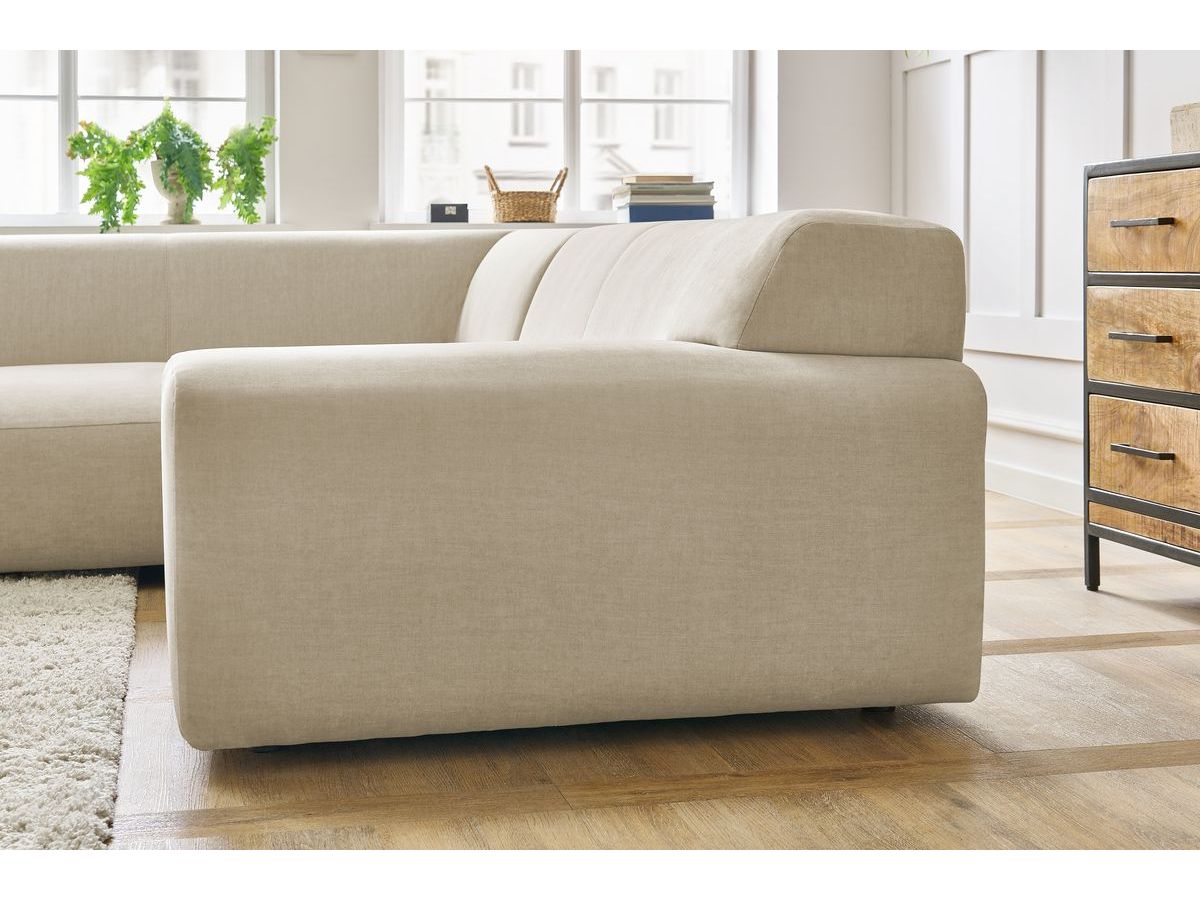Bobochic Lavena Ecksofa 272 × 220 cm Samt Beige Ecke links
