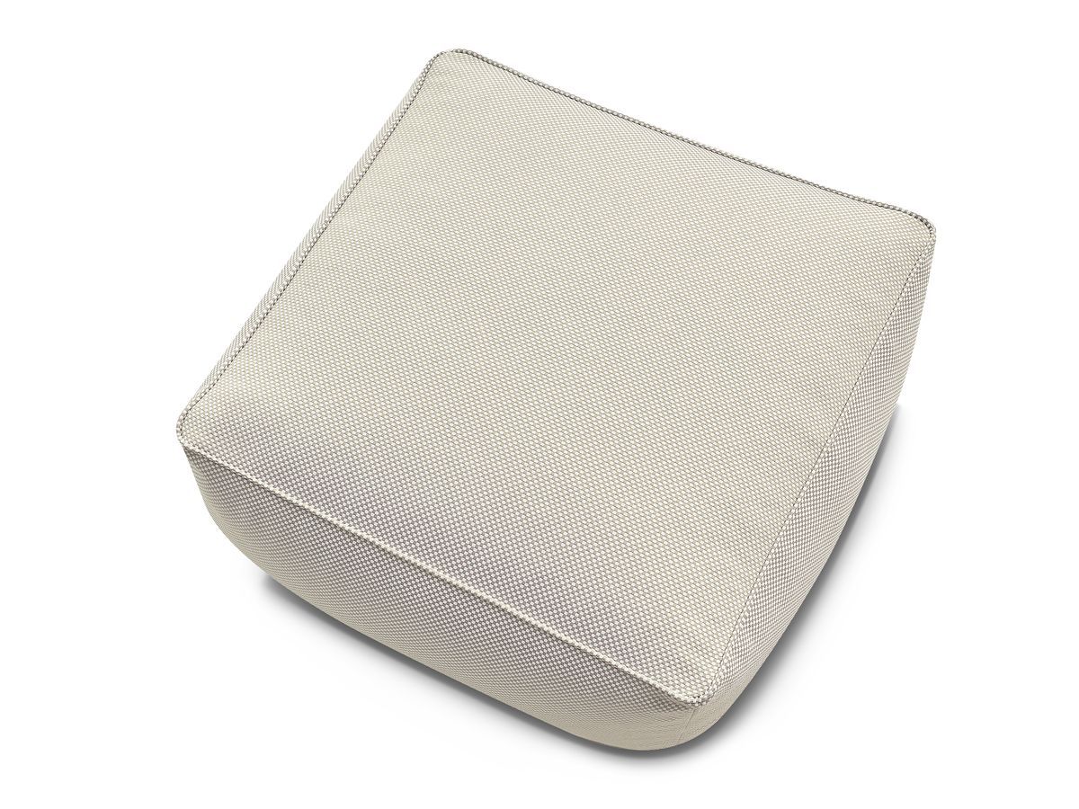 Bobochic Riviera Pouf 80 × 80 cm Melange-Stoff Beige