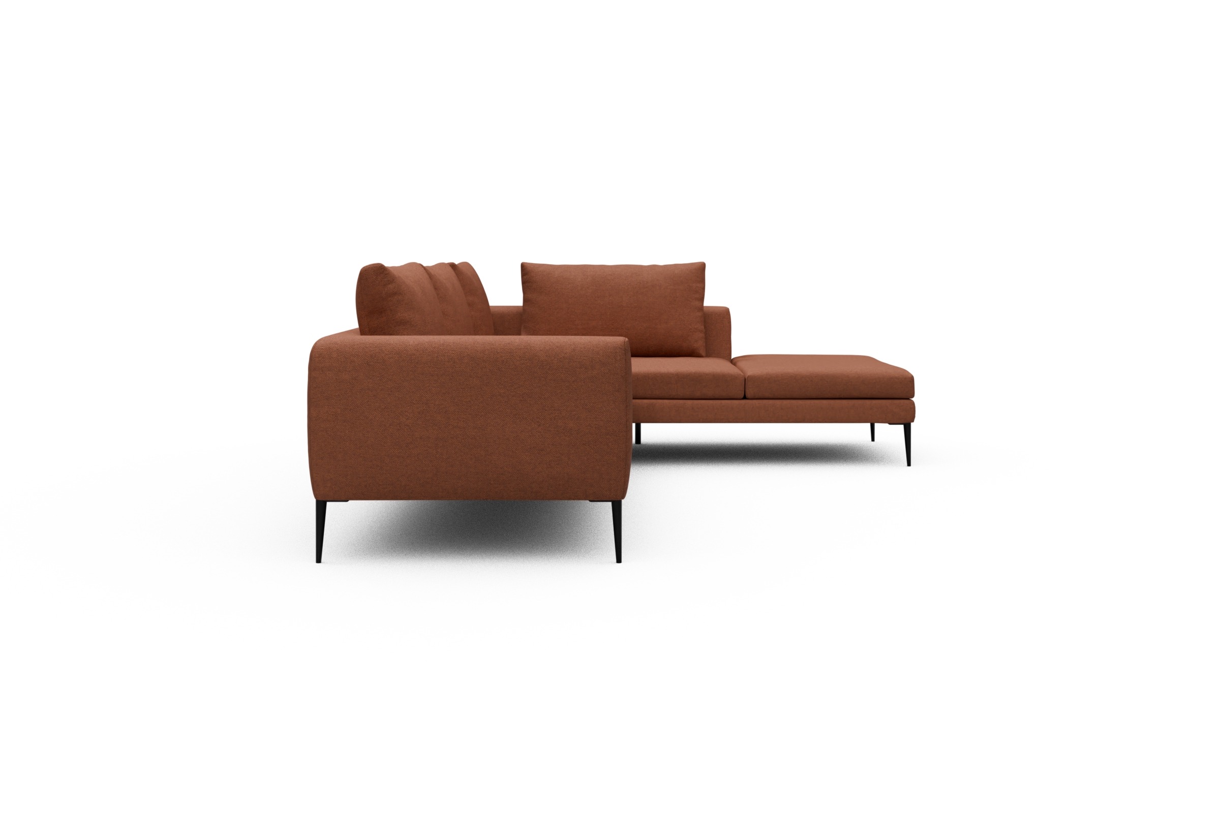 Ecksofa Paul Relax-Ecke links mit 3-Sitzer Weda-Rust