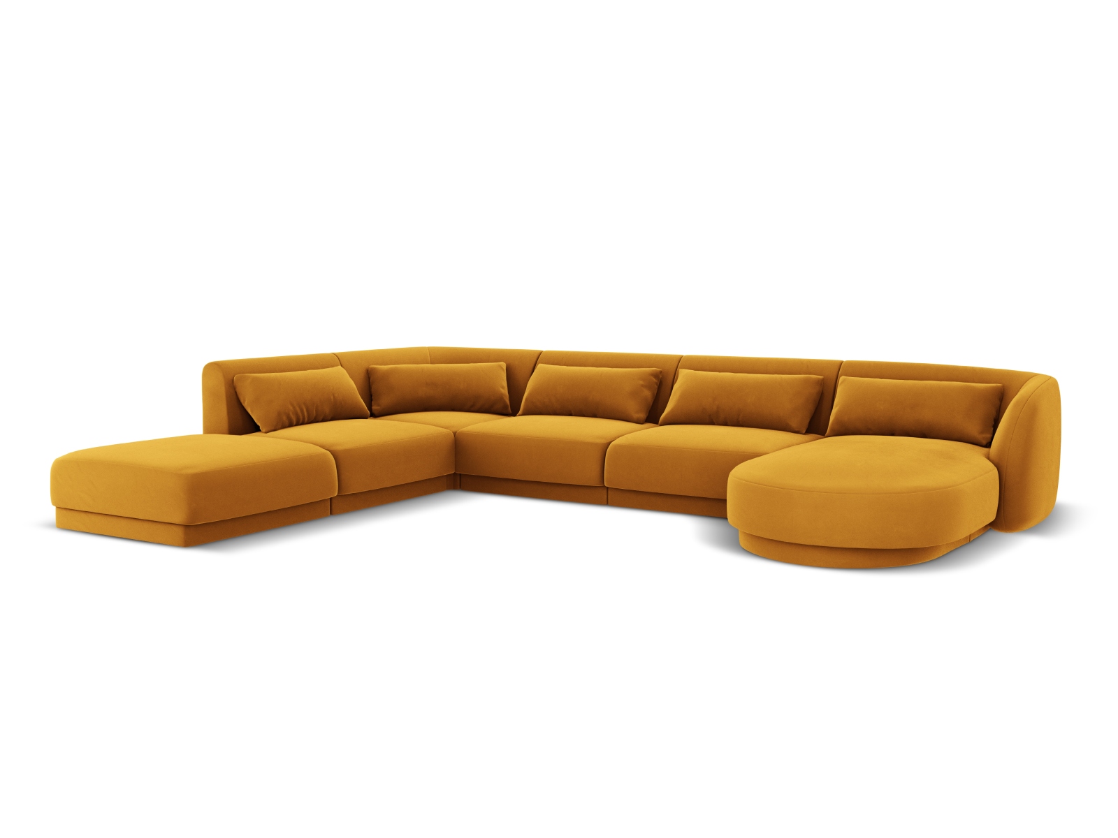 Cosmopolitan Design Panoramasofa Tulum 6-Sitzer Samt Bluvel Gelb Links