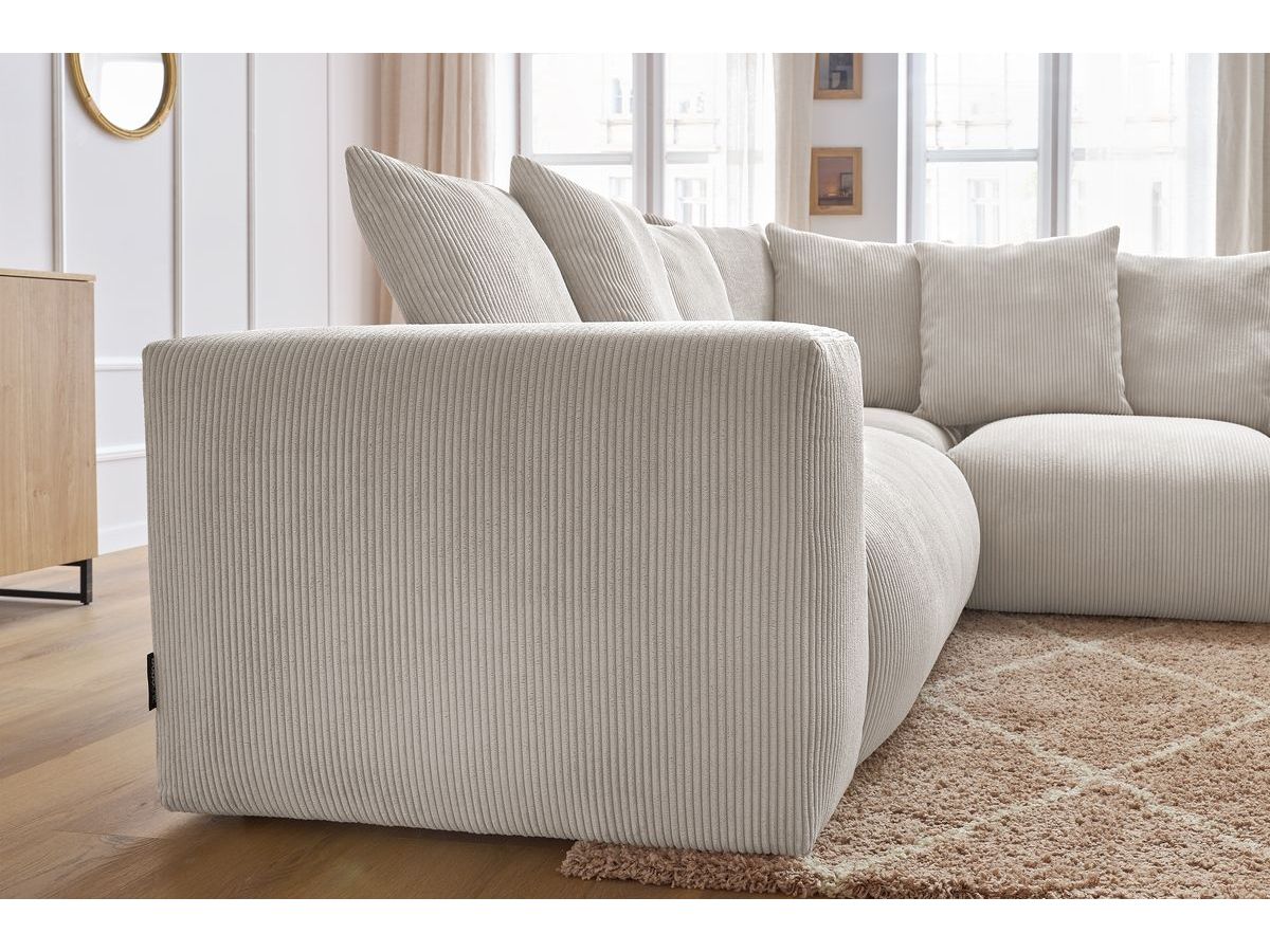 Bobochic Voltaire Ecksofa 268 × 214 cm Cordsamt Beige Ecke rechts