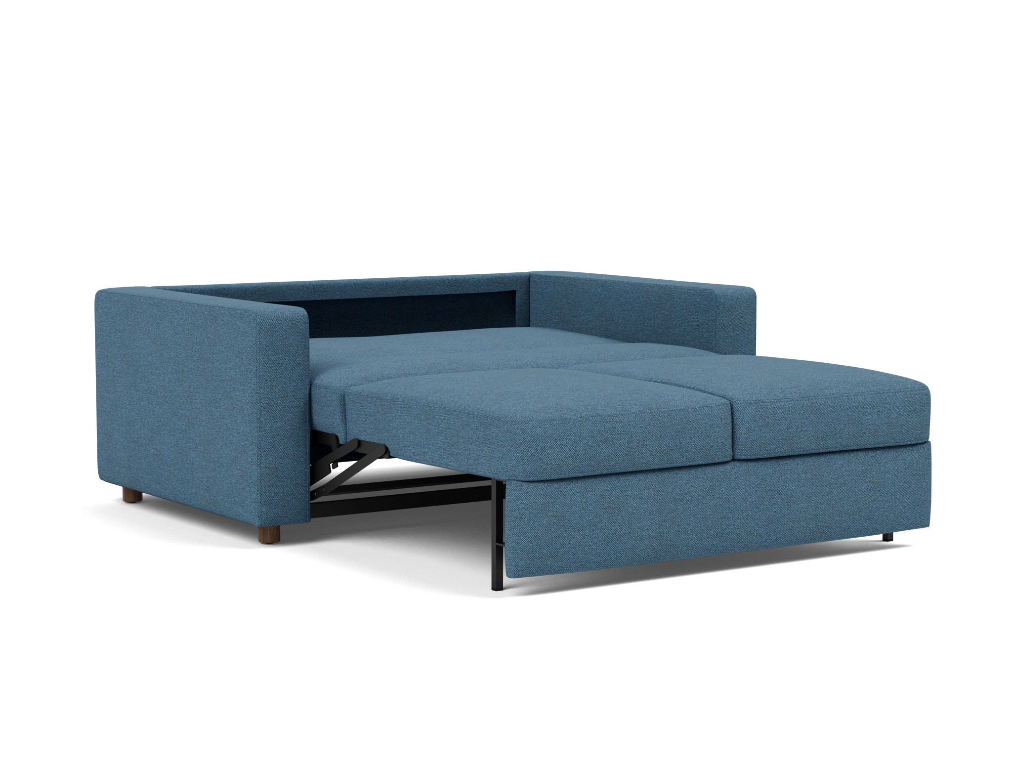 Schlafsofa Neah mit Standard-Armlehnen 140 Strukturierter Stoff Weda 302-Weda-Blue