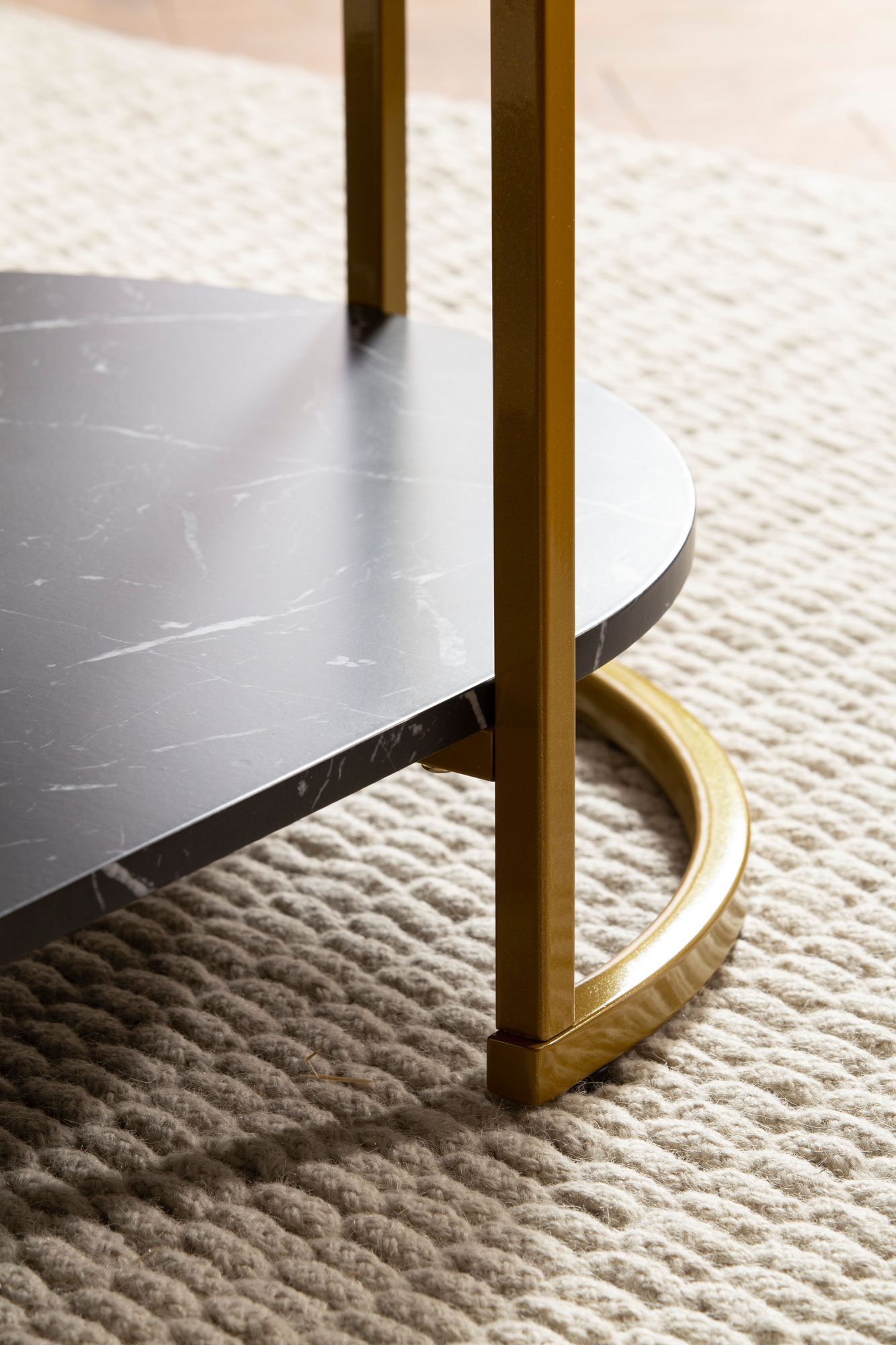 Couchtisch Heimey Marmoroptik Schwarz 100 × 60 × 45 cm