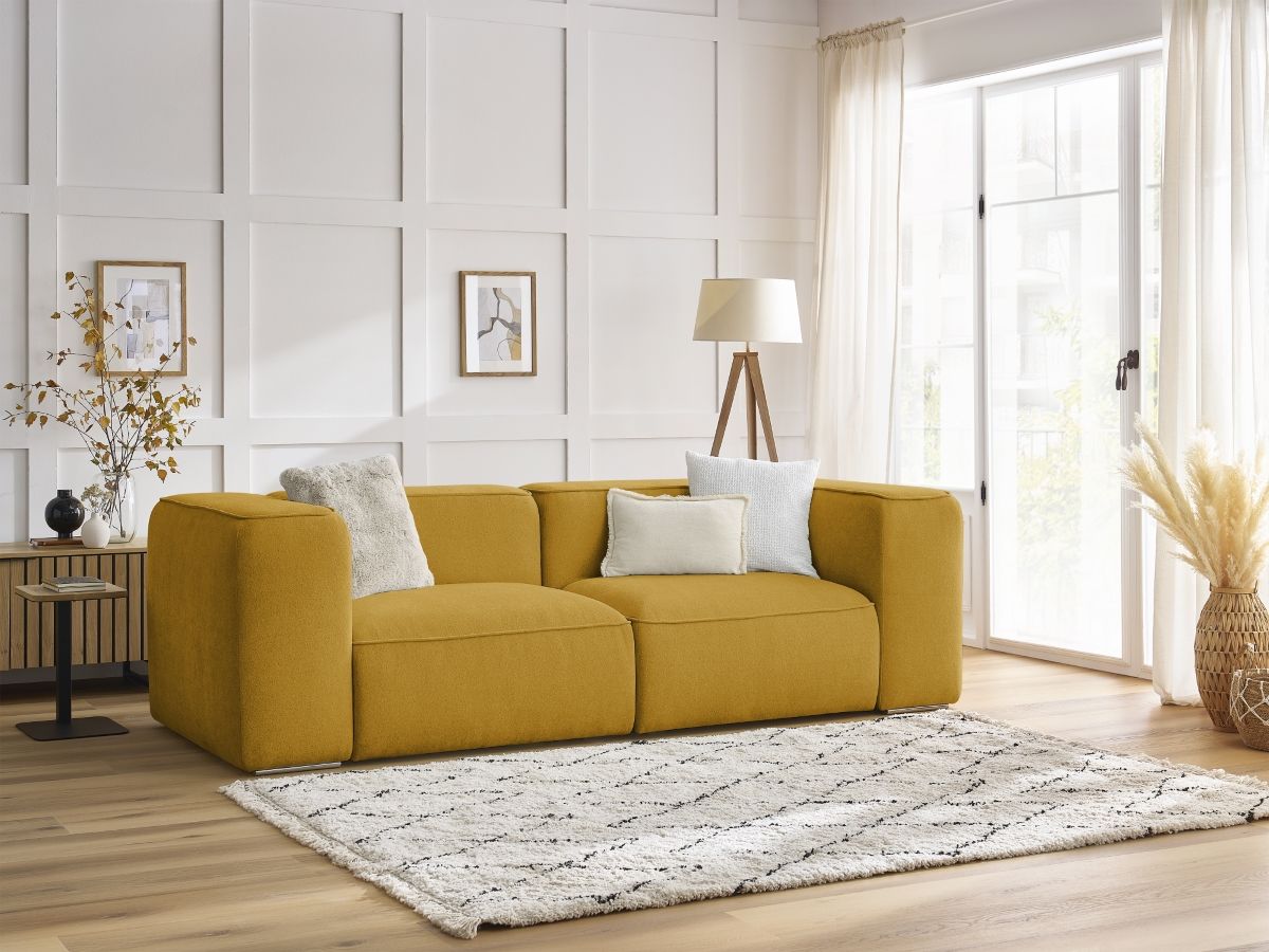 Bobochic Zephyr Sofa 2-Sitzer Strukturstoff Gelb