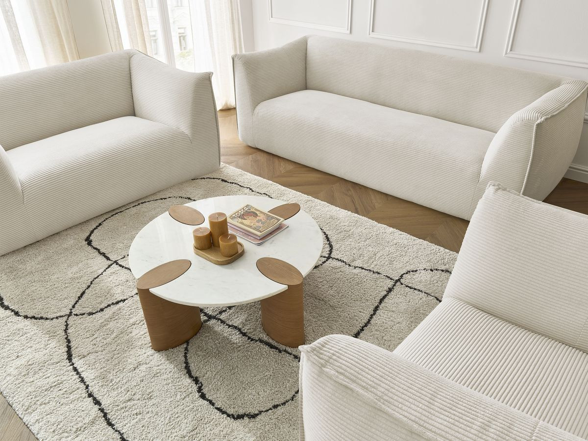 Bobochic Giorgia Sofa 5-Sitzer 534 × 100 cm Cordsamt Beige