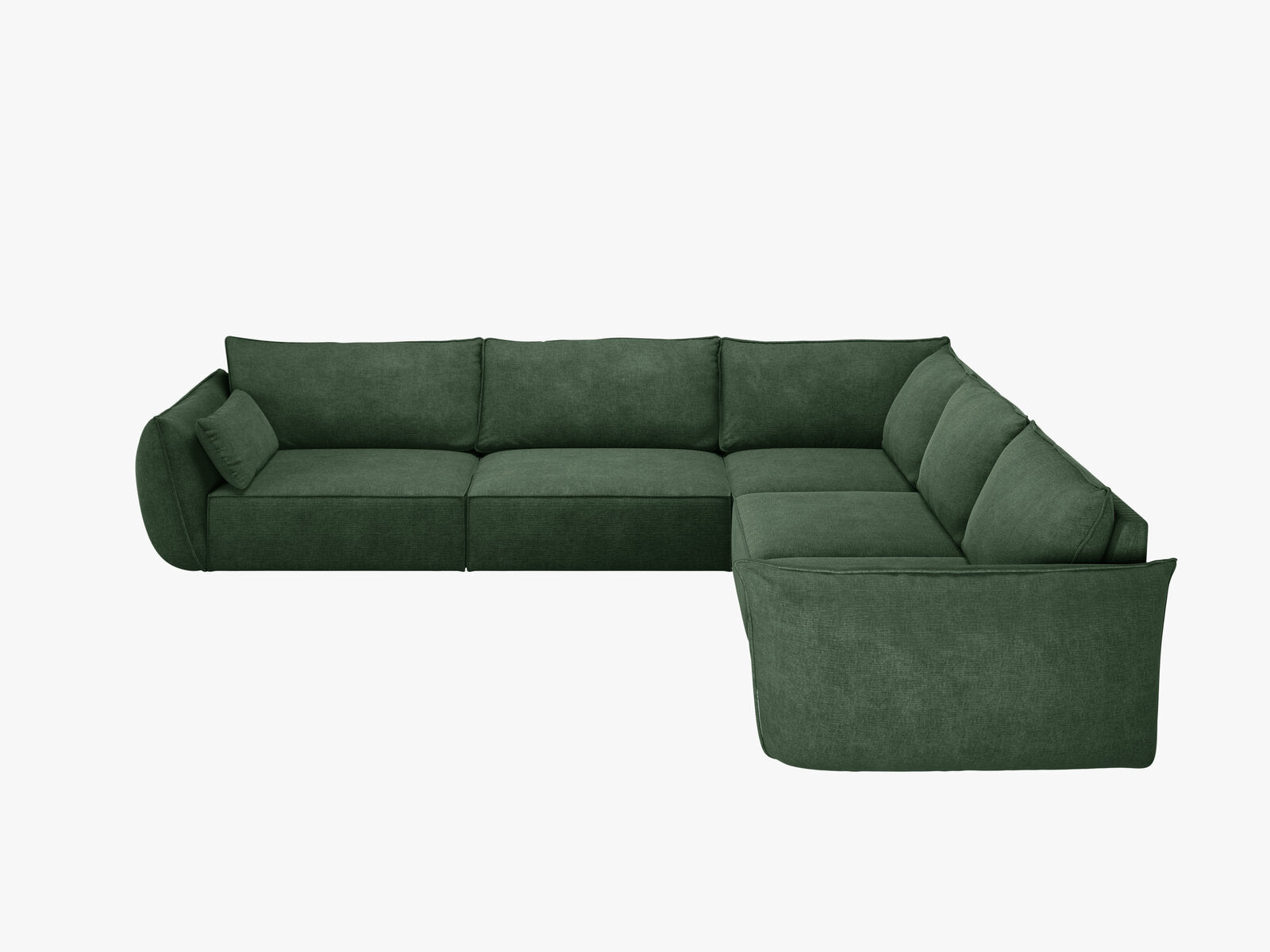 Micadoni Ecksofa Kaelle 7-Sitzer Chenille Over The Horizon Flaschengrün