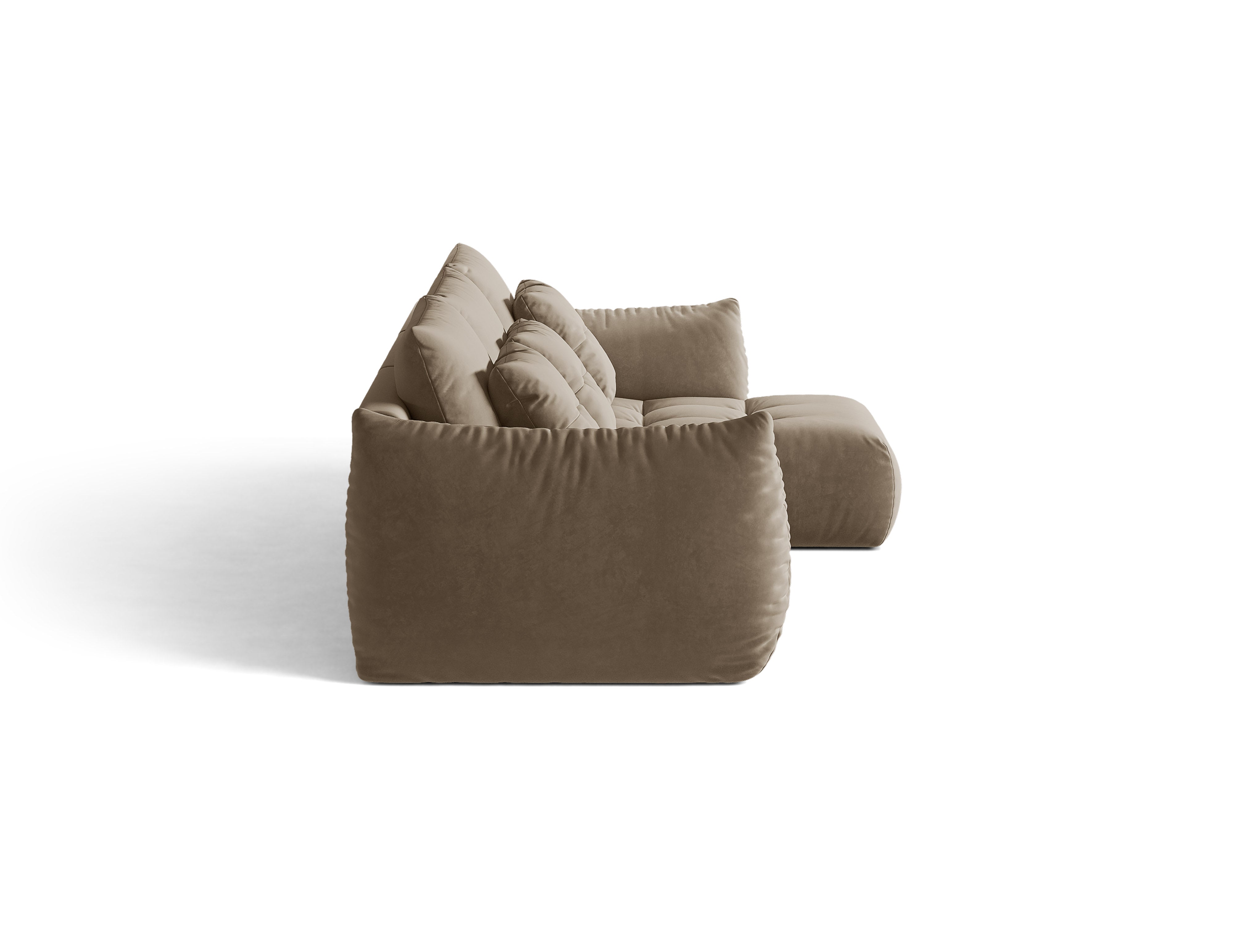 Micadoni Bloom Ecksofa 6-Sitzer Rechts Samt Casino Hellbraun