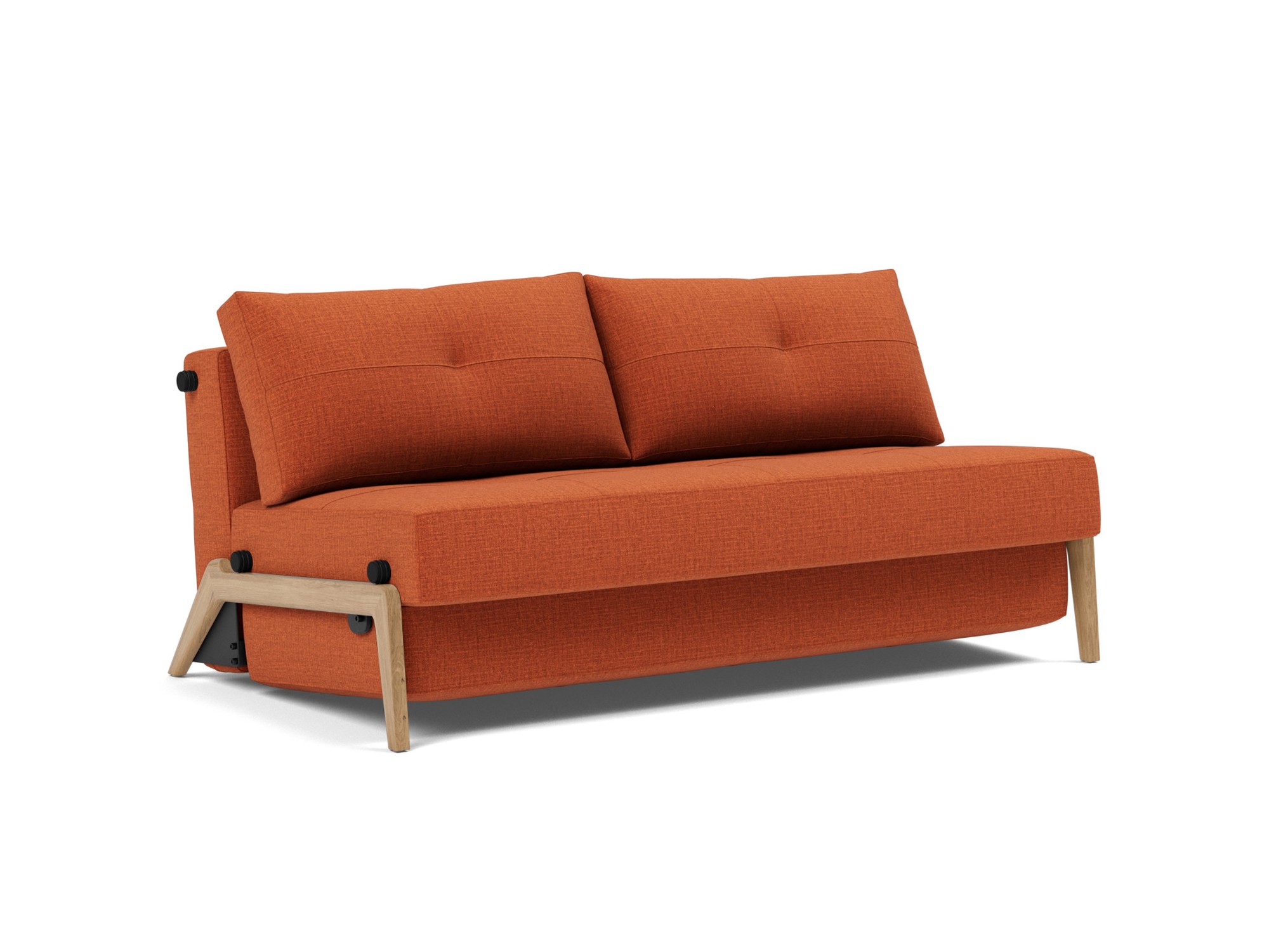Schlafsofa Cubed 160 Chenille Esina 412-Rust-Orange Beine Eiche