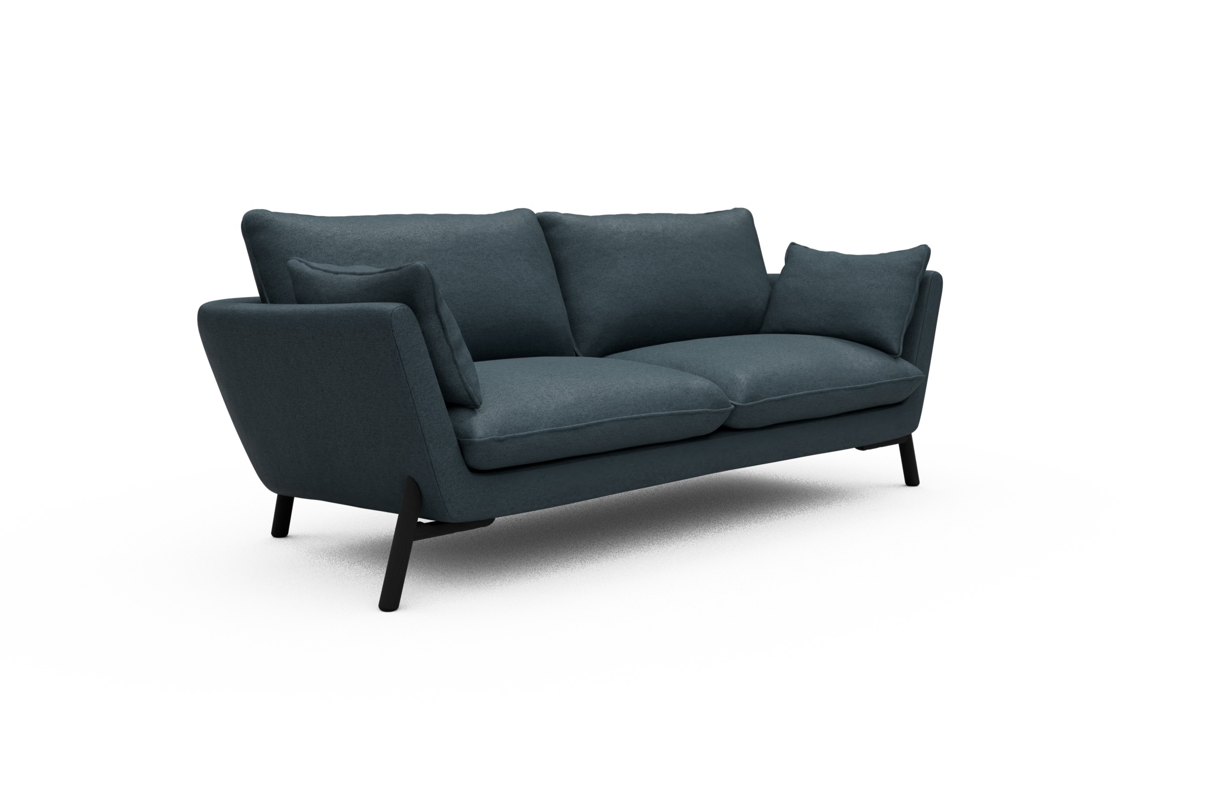 Sofa Emil 3-Sitzer Beinfarbe Eiche Schwarz Denari-Royal-Blue