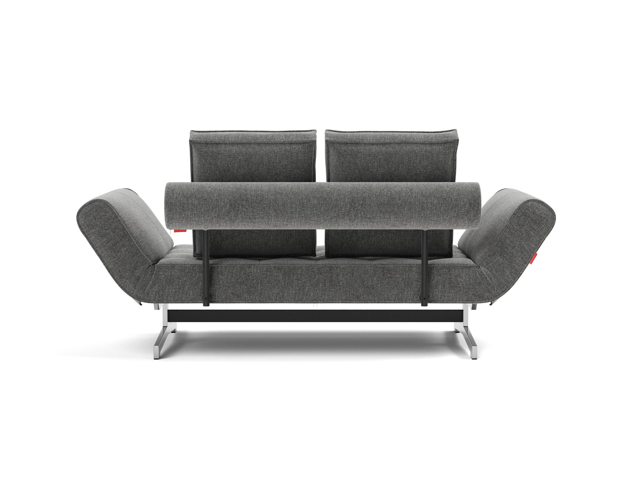 Tagesbett Ghia Strukturierter Stoff Twist 563-Charcoal Beine Chrom