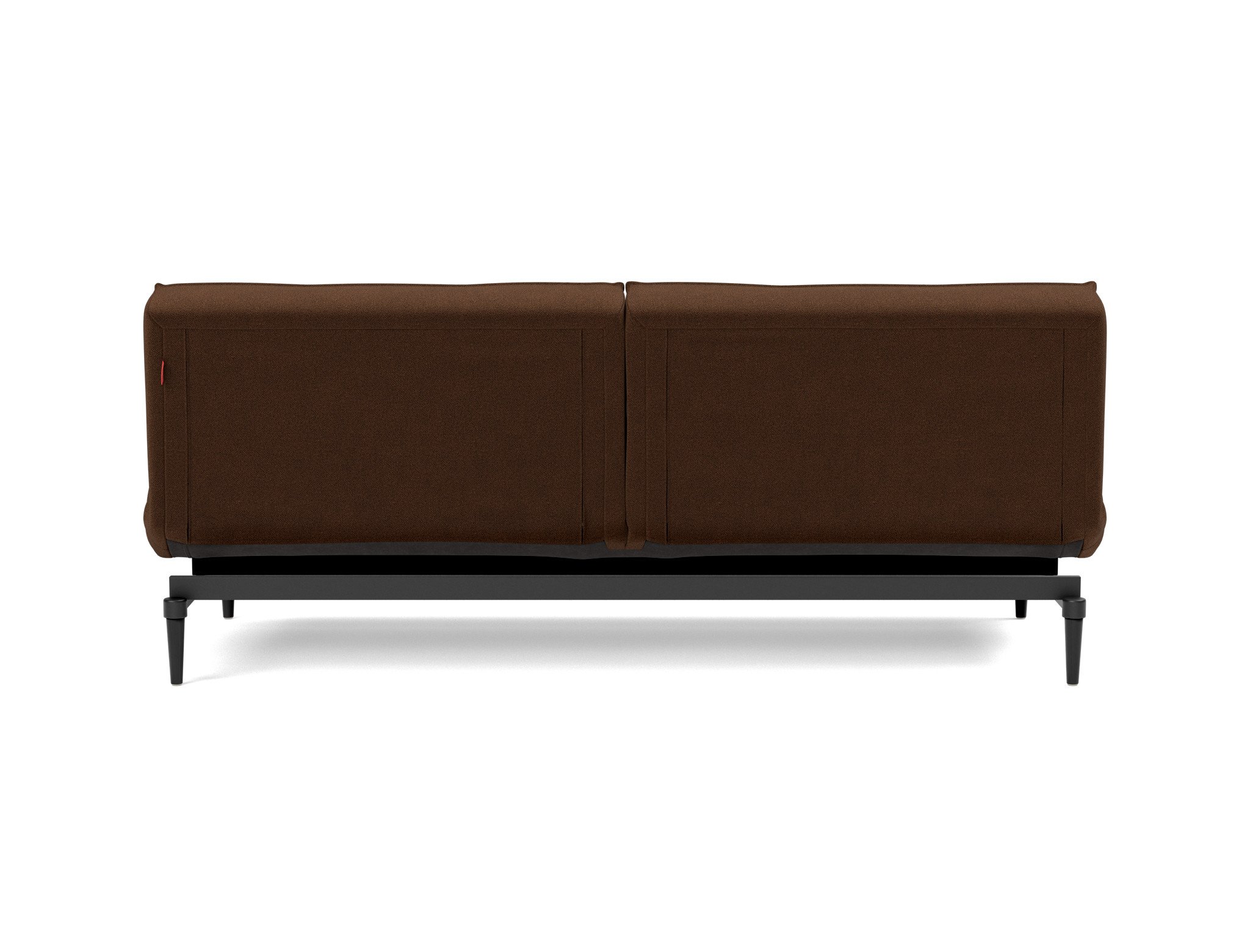Schlafsofa Splitback Strukturierter Stoff Taura 359-Cappuccino Beine Styletto Eiche schwarz