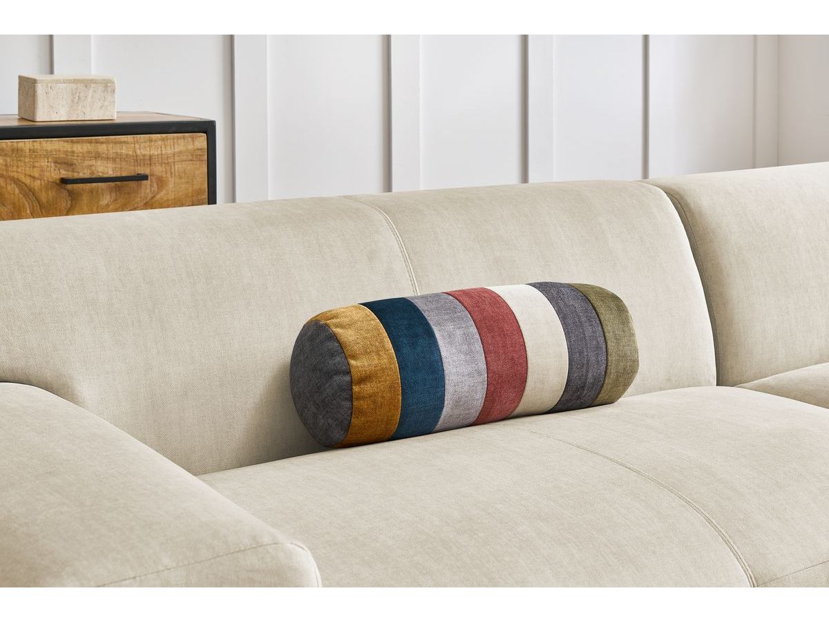 Bobochic Lavena Ecksofa 272 × 220 cm Samt Beige Ecke rechts