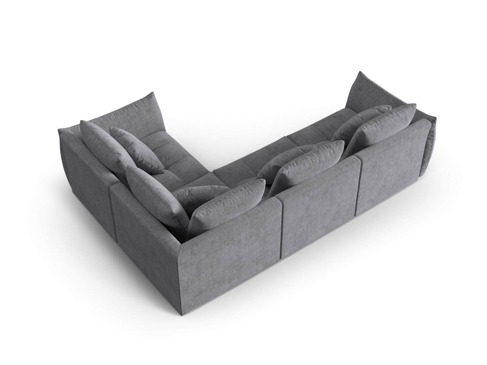 Micadoni Ecksofa Bloom 4-Sitzer Rechts Strukturierter Stoff Grau