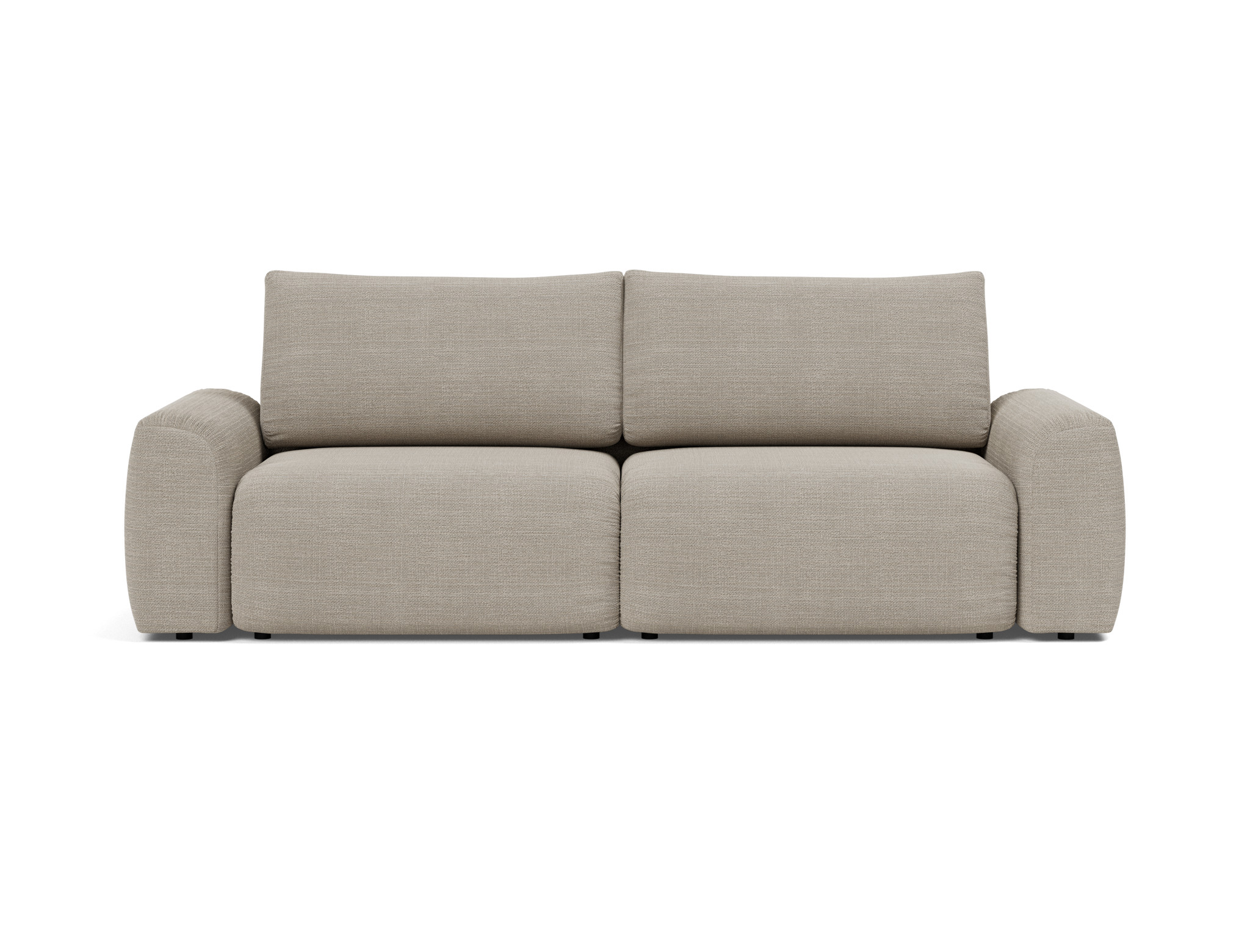 Schlafsofa Norum mit Chunky-Armlehnen Strukturierter Stoff Kenya 579-Gravel