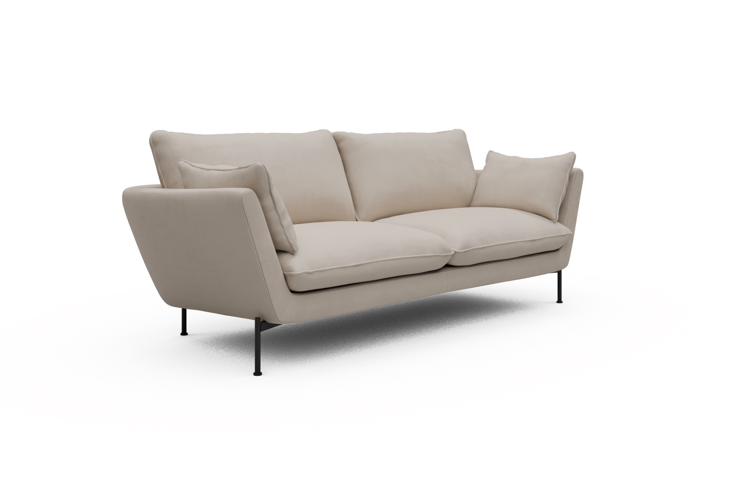 Sofa Anton 3-Sitzer Cordufine-Off-White