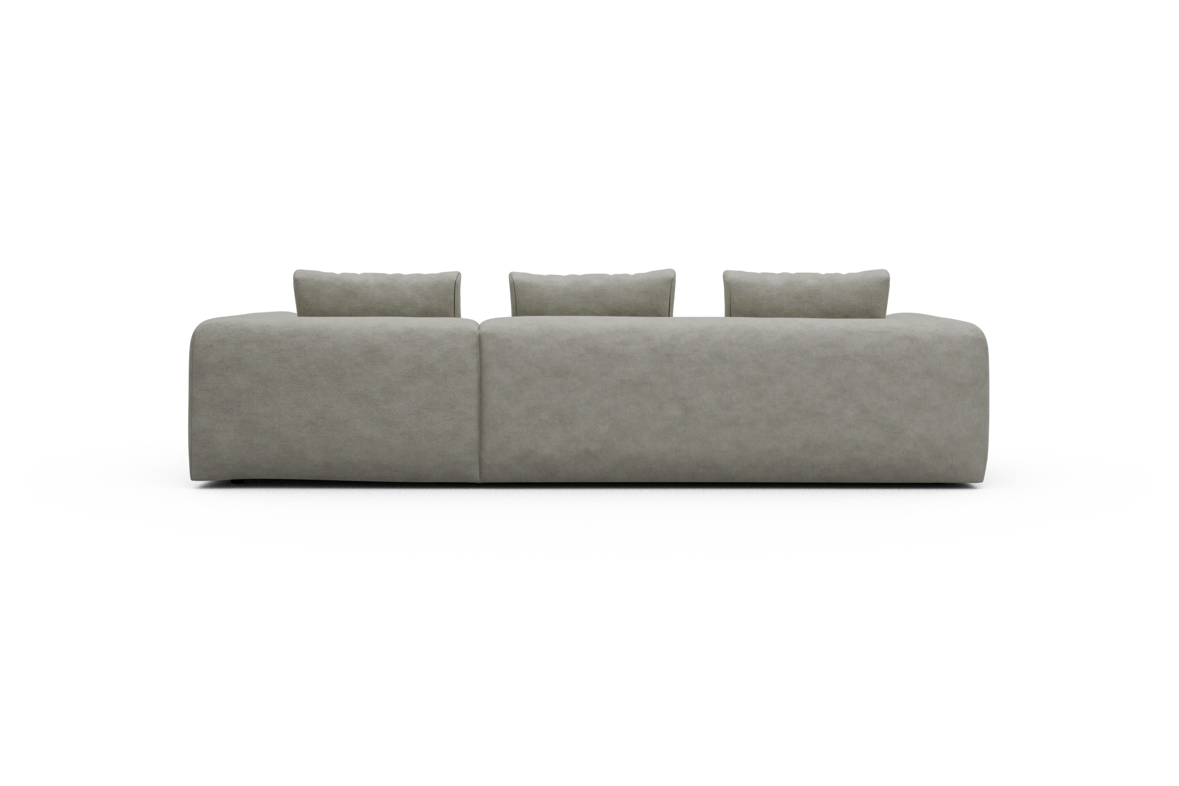 Ecksofa Fred Chaiselongue rechts mit 2,5-Sitzer Carreno-Moon-Stone-White