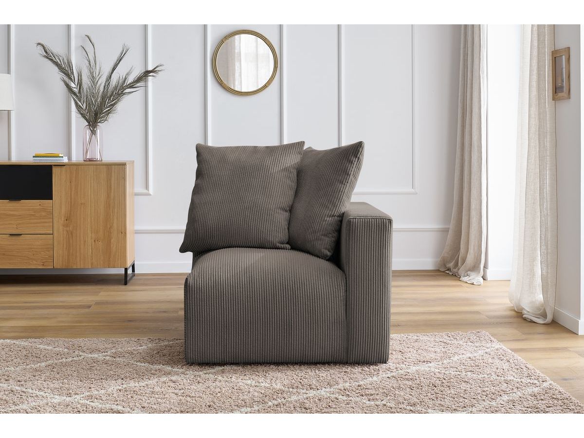 Bobochic Voltaire Eckmodul Cordsamt Taupe Ecke rechts