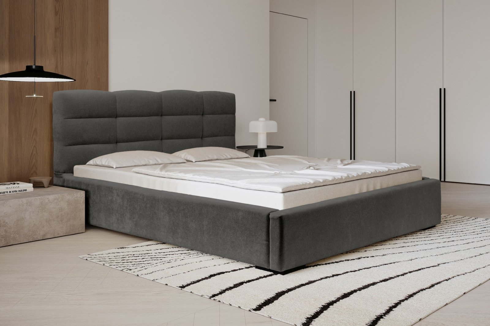 Polsterbett Navo Chenille 140x200 mit Holzrahmen Ditra-New 14
