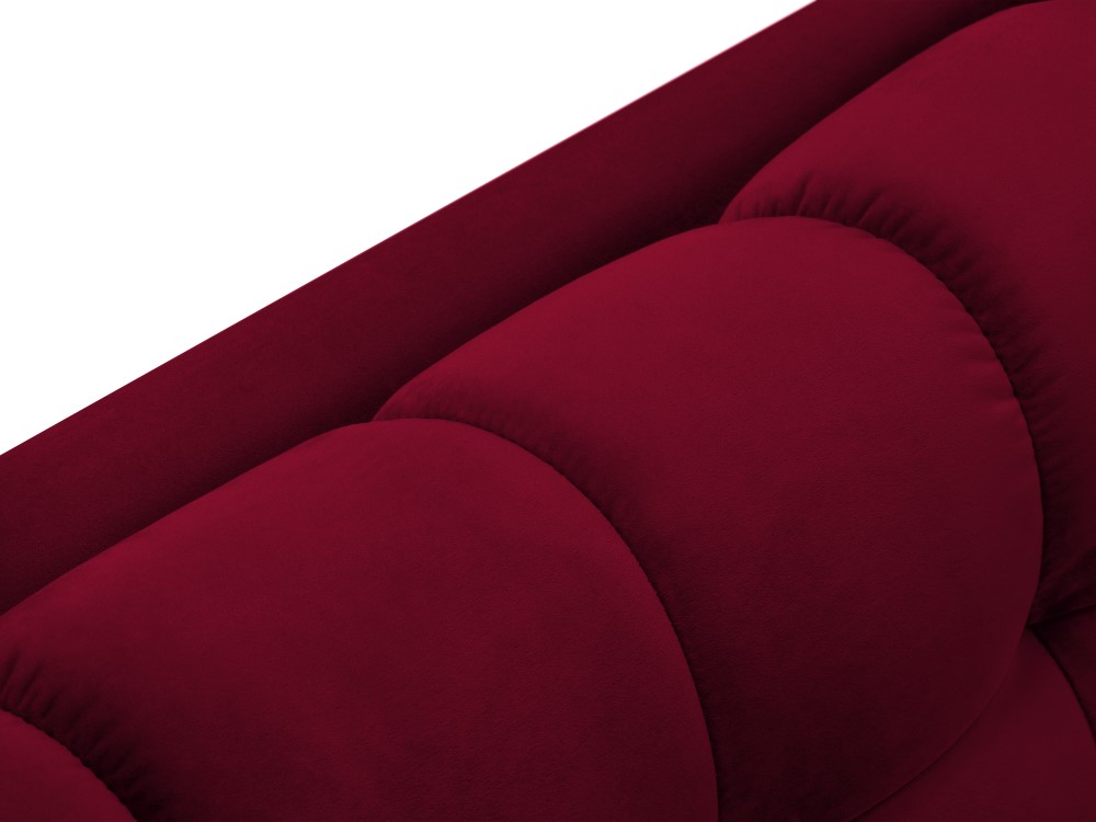 Cosmopolitan Design Panoramasofa Bali 7-Sitzer 383 cm Samt Bluvel Rot Beine Gold