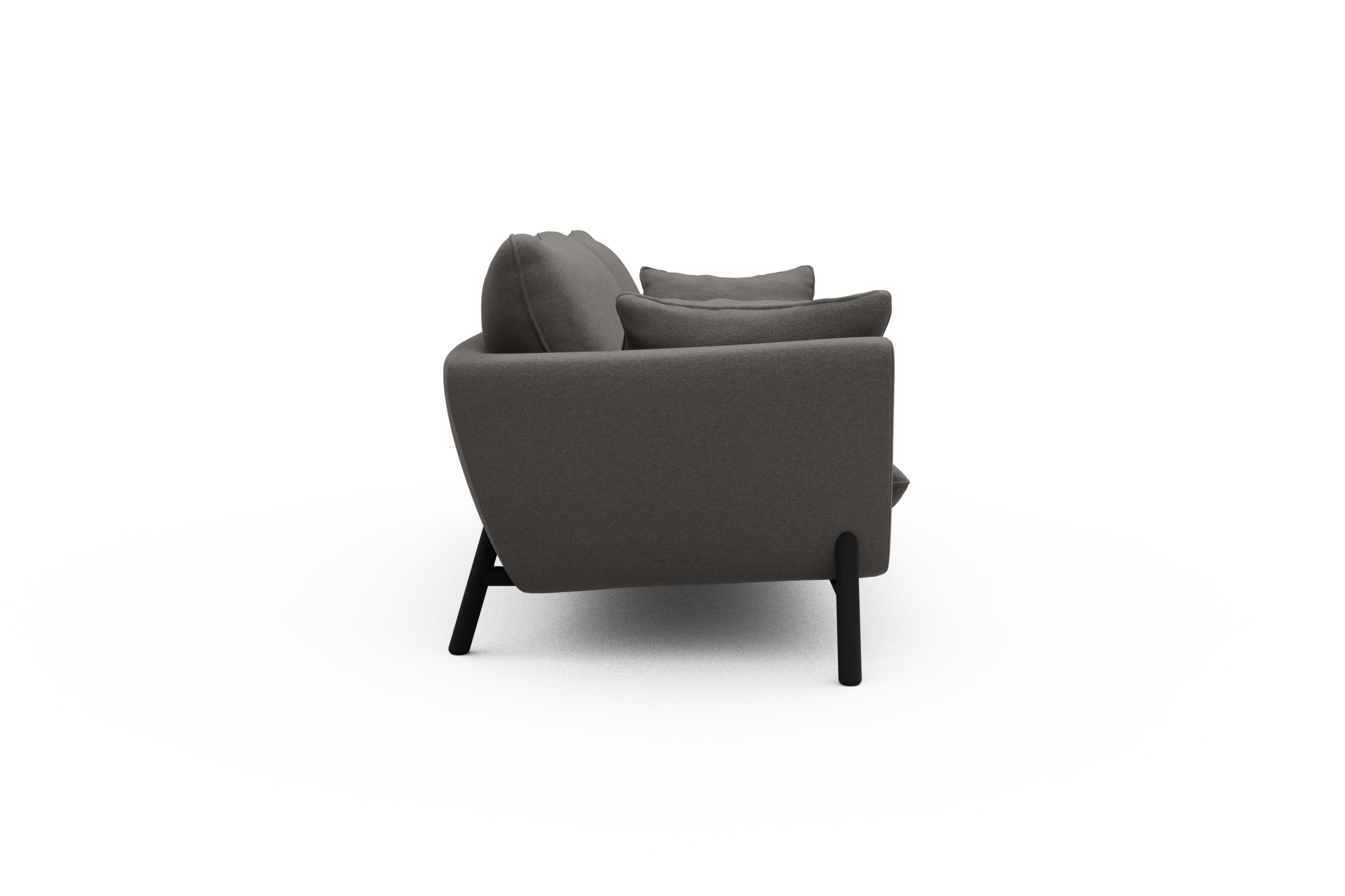 Sofa Emil 3-Sitzer Beinfarbe Eiche Schwarz Satya-Taupe
