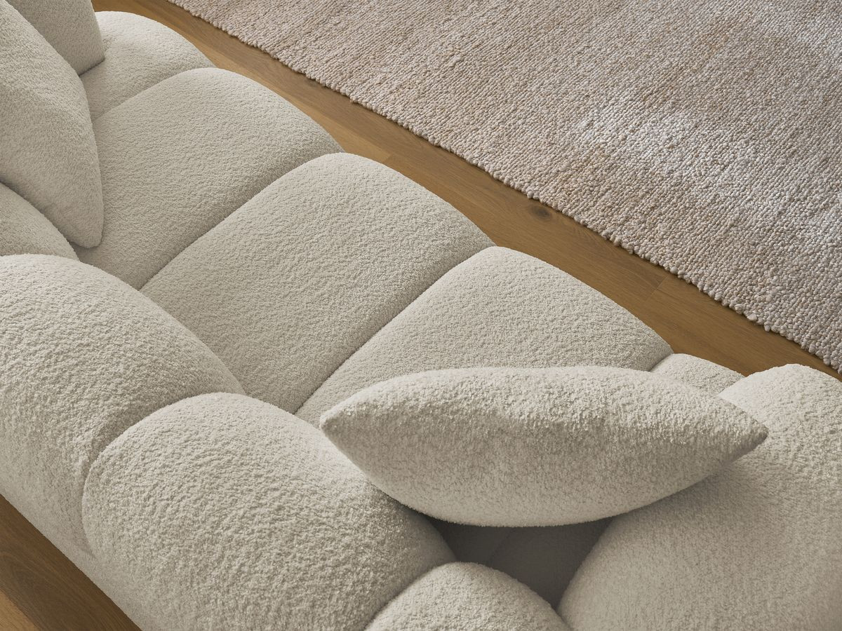 Bobochic Pamira Sofa 2-Sitzer Bouclé-Stoff Beige